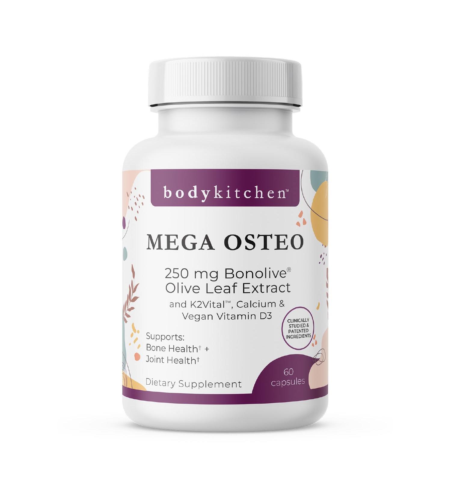 Body Kitchen Mega Osteo Vegan Bone & Joint Support Supplement with Bonolive K2VITAL MK-7 Vegan Vitamin D3 & Albion Calcium 60 Vegetable Capsules - Buy Online on GoSupps.com