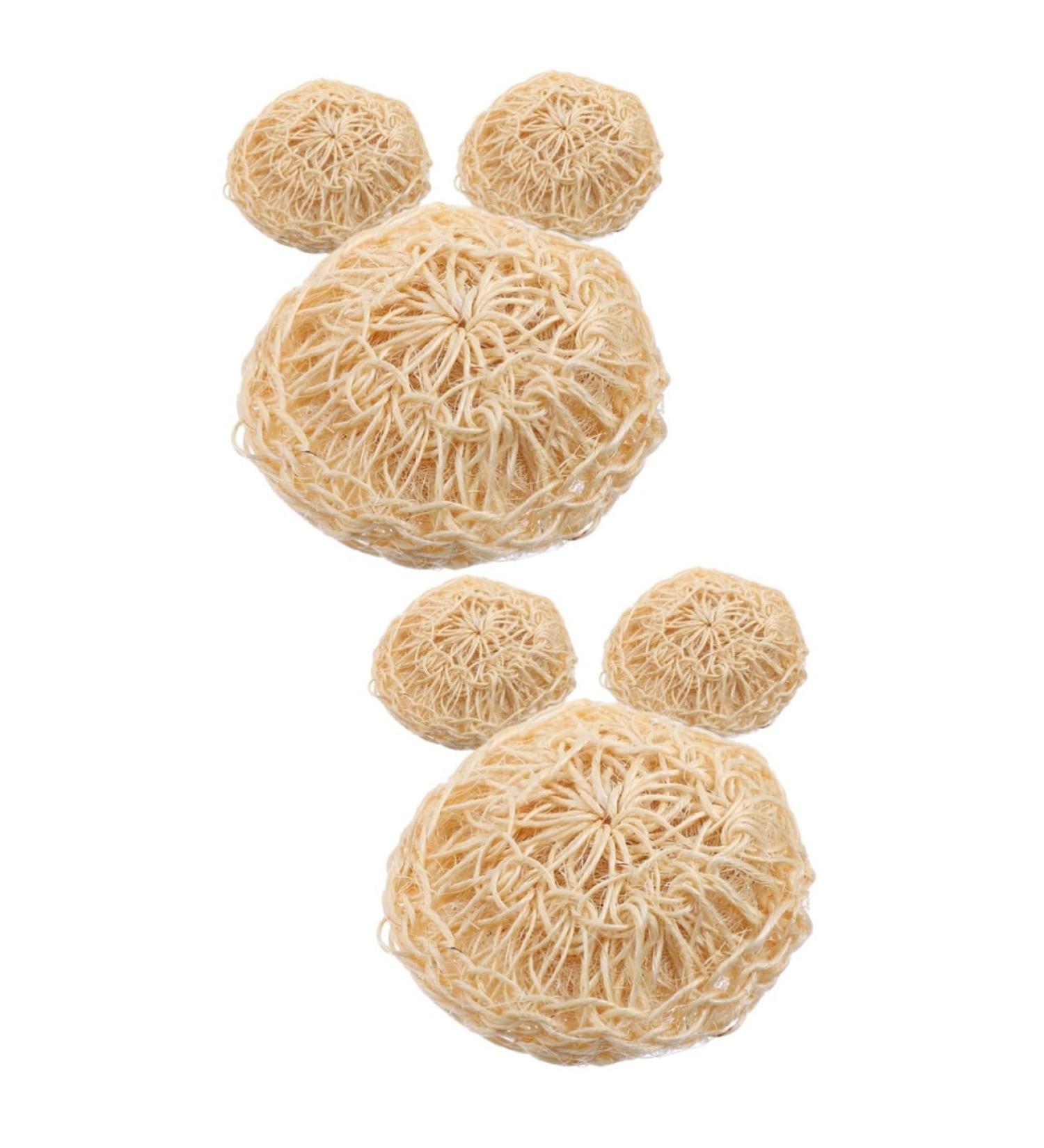 Buy Housoutil 6 Pcs Natural Bath Ball Loofah Pad Sponges - Exfoliating Shower Brush & Body Supplies for a Refreshing Clean - Buy Online on GoSupps.com
