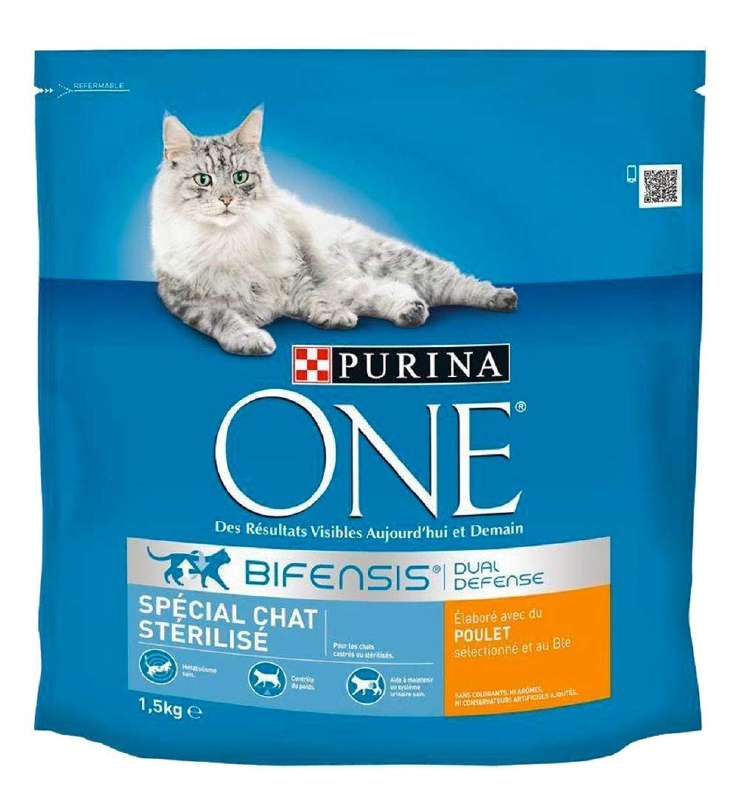 PURINA ONE Bifensis Sterilized Cat | Chicken Dry Food for Adult Cats | 1.5kg Bag | Pack of 6