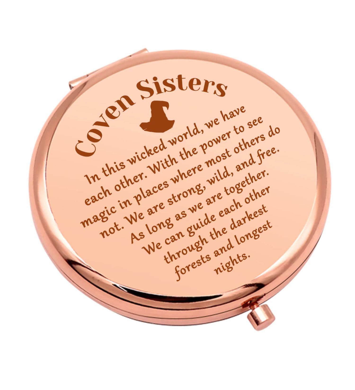 Witchy Compact Makeup Mirror for Coven Sisters - Perfect Witch Stuff and Halloween Party Gift - Buy Online on GoSupps.com