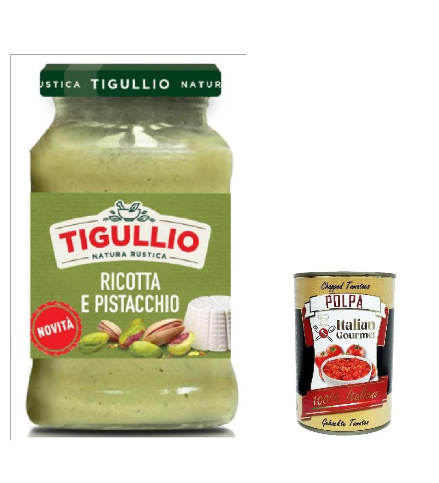  Italian Gourmet E.R. 3 x Star Tigullio GranPesto Pesto Ricotta e Pistacchio pesto avec ricotta et pistaches 185 g sauce + polpa gourmet italien 400 g - Buy Online on GoSupps.com