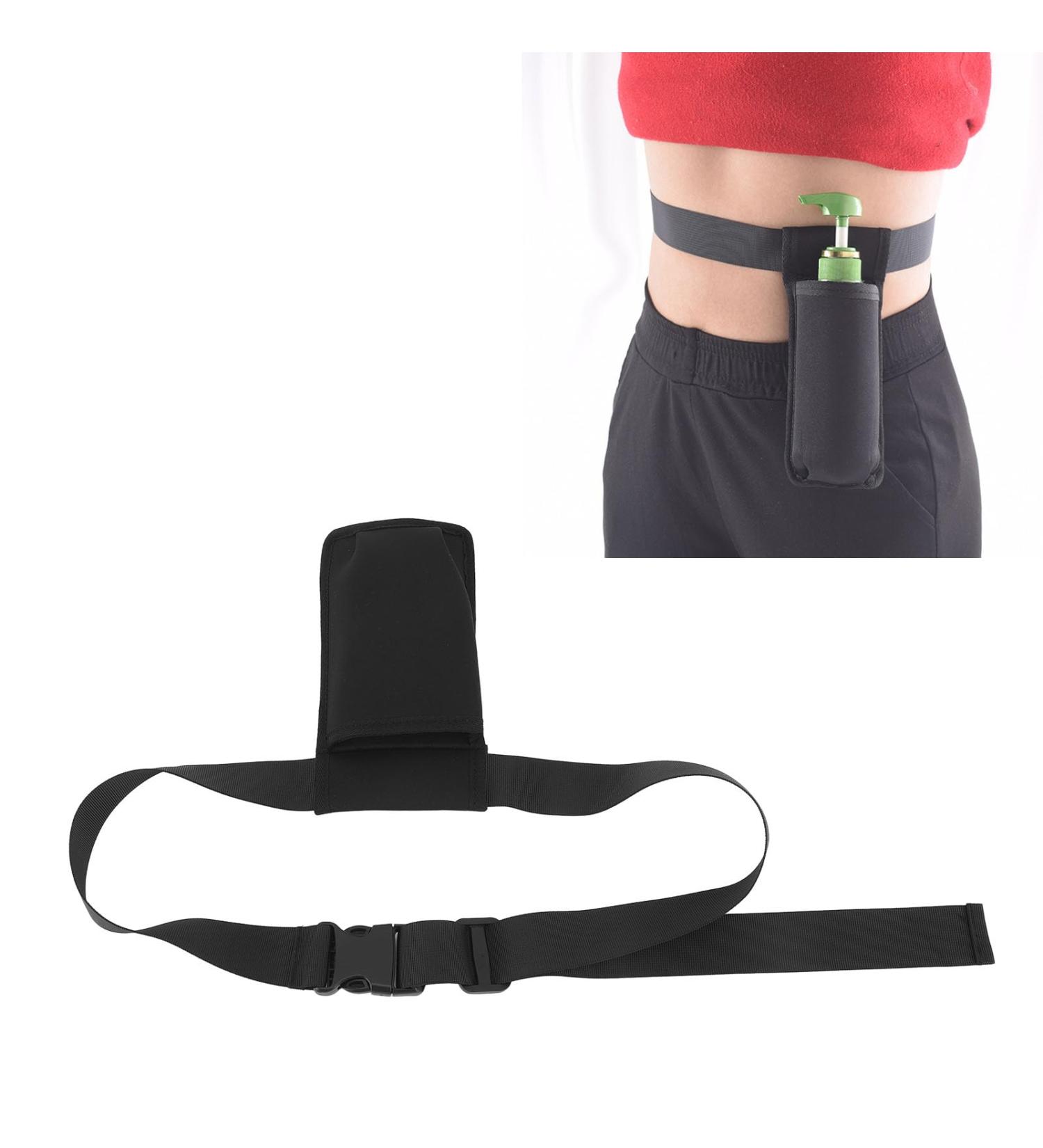 Adjustable Massage Bottle Holster | Waterproof Waist Bag for Spa & Salon | Customized Massage Oil Bag - Black - Buy Online on GoSupps.com