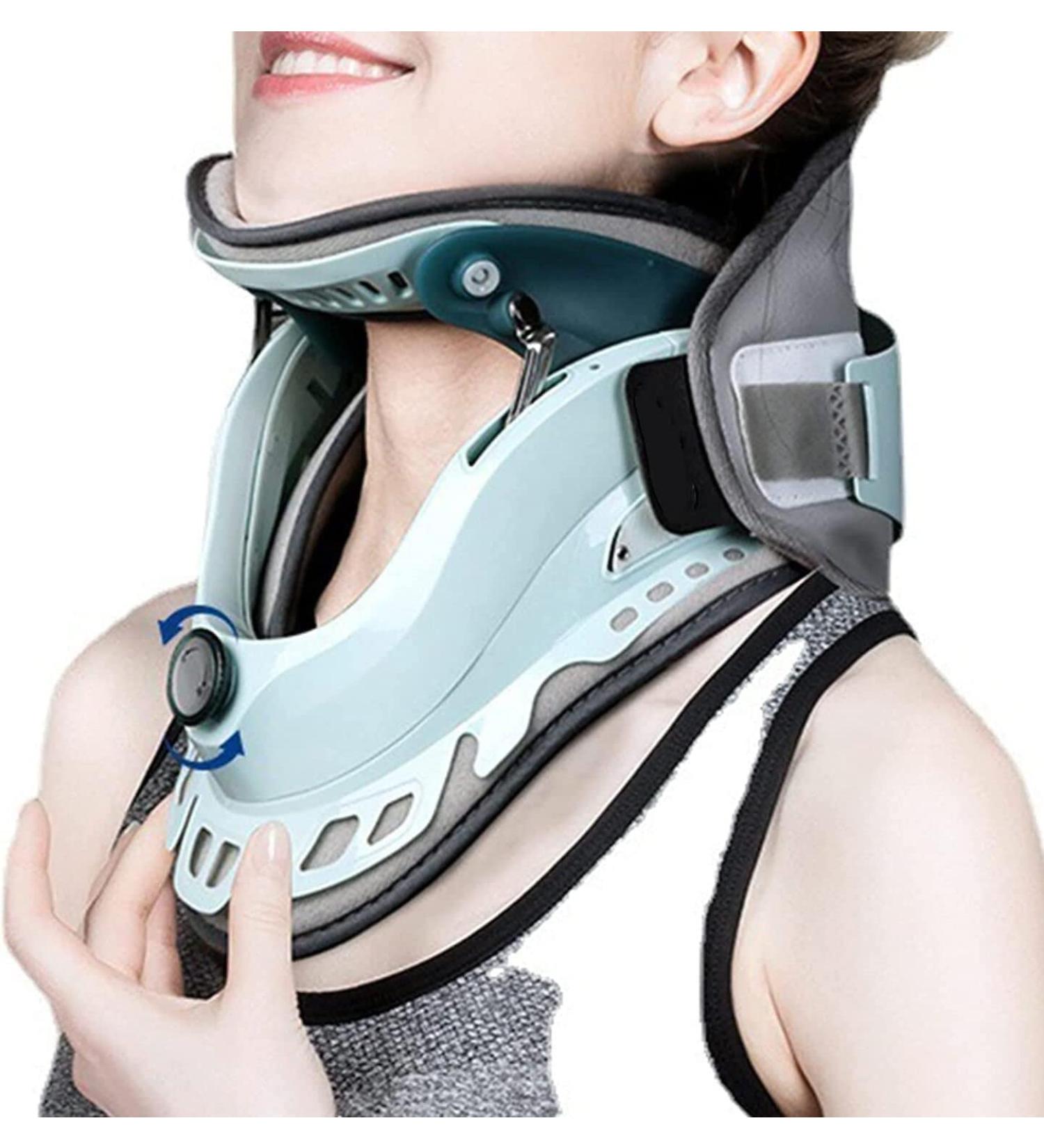 PEPDRO Cervical Collar - Medical Neck Traction Device with 6 Air Columns & Adjustable Tension for Pain Relief - Buy Online on GoSupps.com