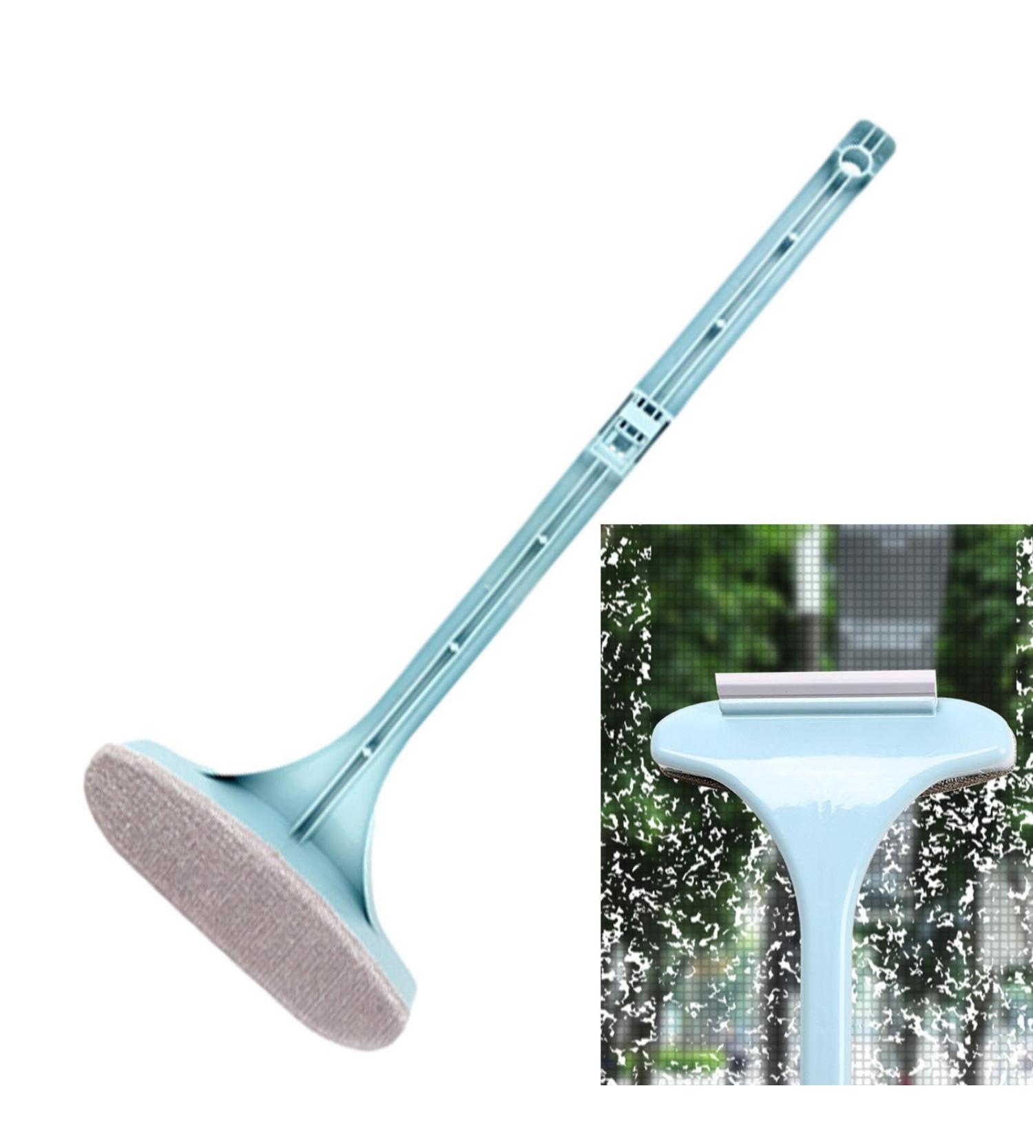 Dirfuny Window Screen Cleaning Brush Glass Cleaning Scraper | Reusable Window Cleaner Tool Wet And Dry Dual-Use Washing Equipment For Countertops Wall Wardrobes Sofa Blue - Buy Online on GoSupps.com