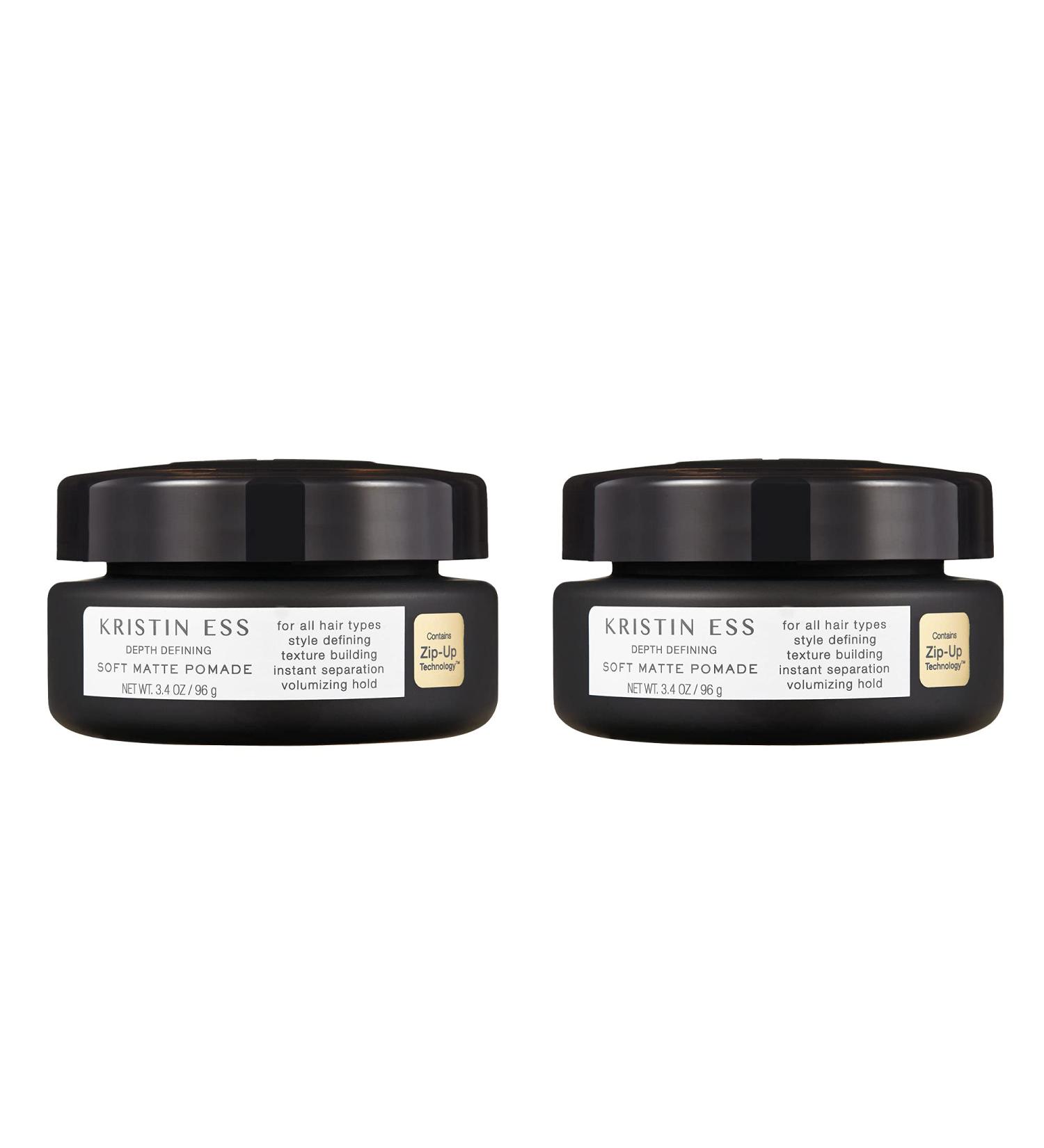 Kristin Ess Hair Depth Defining Soft Matte Pomade 3.4oz - Pack of 2 | Volumizing Hold, Style Definition | Color & Keratin Safe - Buy Online on GoSupps.com