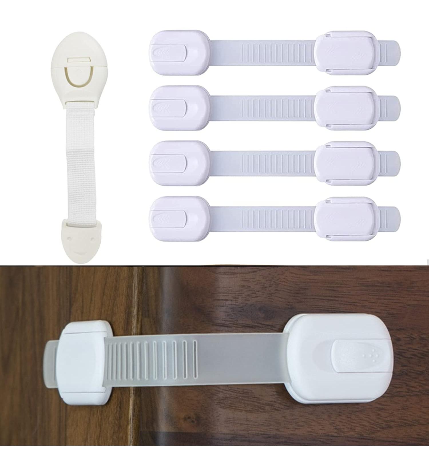 Adjustable Child Safety Cupboard Locks - Self Adhesive Baby Proofing for Door Drawer Cabinets & Fridge - Easy Install Kitchen Wardrobe Locks - Buy Online on GoSupps.com
