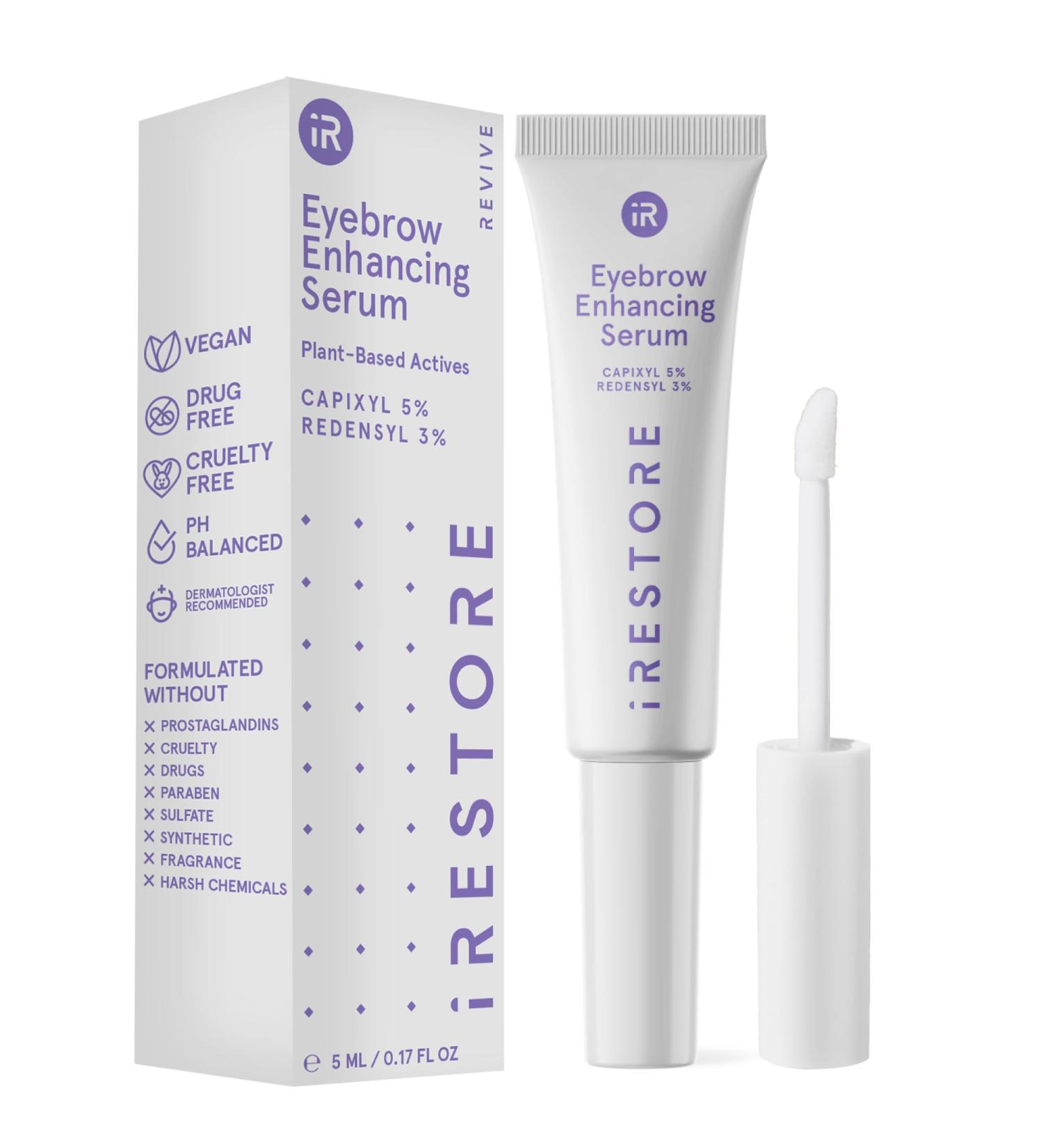 iRESTORE Eyebrow Growth Serum | Vegan Prostaglandin Free & Non Irritating | For Bolder Thicker Fuller Eye Brows with Visible Results | Brow Enhancing Serum | 3 Months Supply 5ml Eyebrow Serum 5mL 3-6 month supply  - Buy Online on GoSupps.com