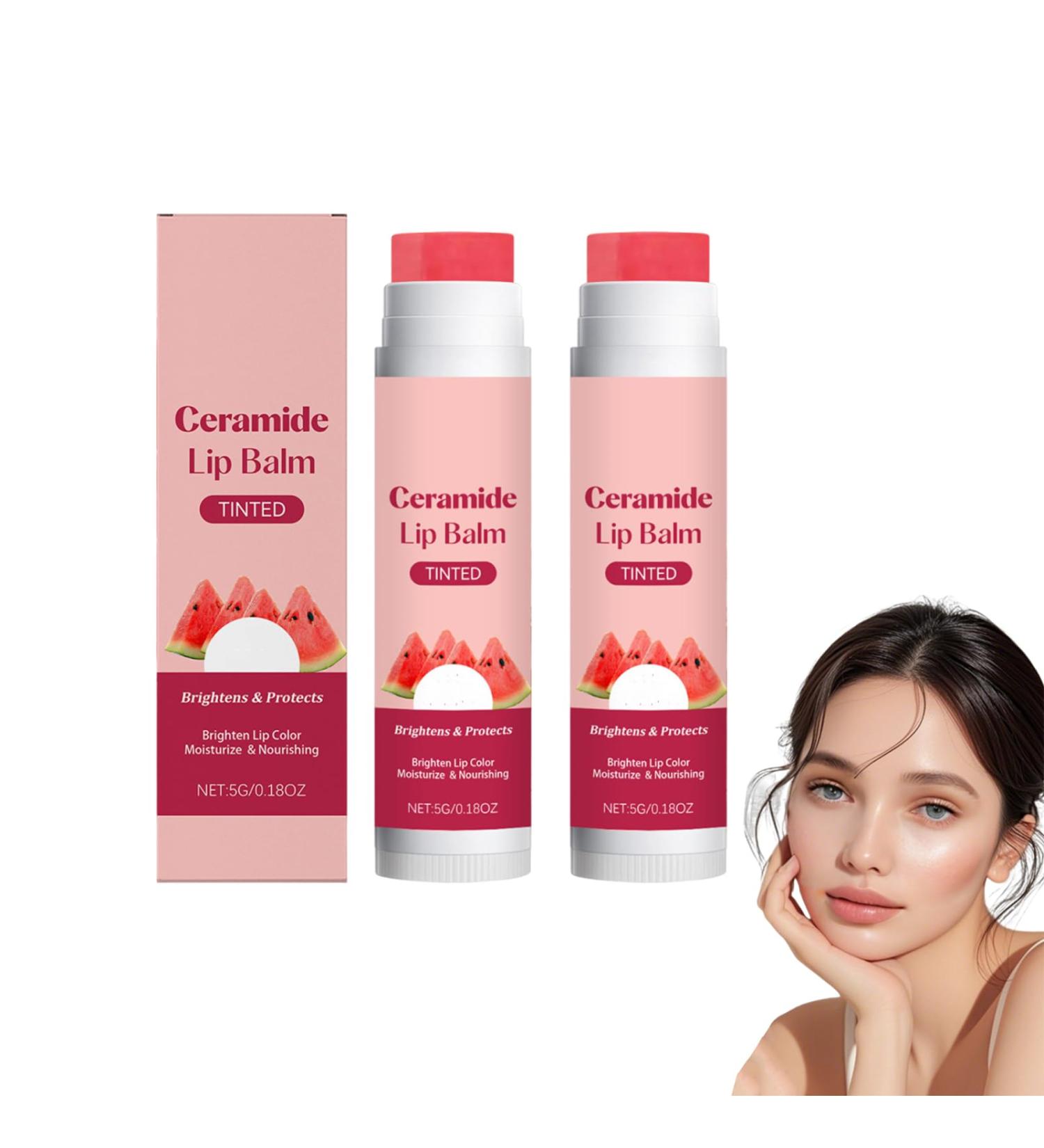 VKaoess Watermelon tinted lip balm stick with sweet watermelon scent and lip cream for daily care Including scrub exfoliant and night mask Provides a radiant look 2 pieces - Buy Online on GoSupps.com