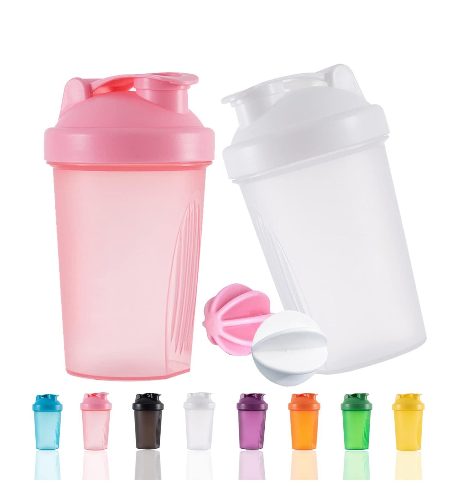 Seezi Protein Shaker Bottle 400ml - Leakproof & BPA Free | 2-Pack White & Pink | Perfect for Supplement Shakes & Creamy Protein Mixes - Buy Online on GoSupps.com