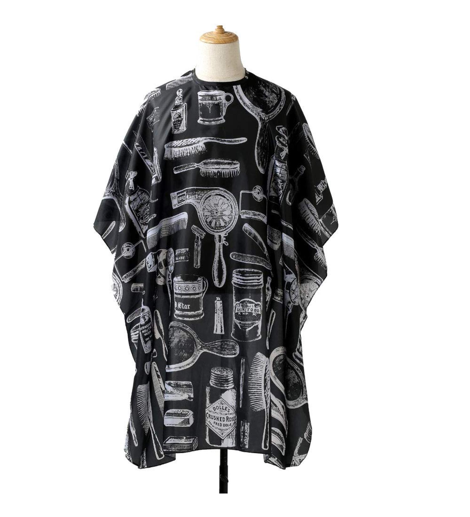 Borogo Professional Waterproof Hair Styling Cape - 50 x 60 Black Nylon Salon Gown with Snap Closure - Buy Online on GoSupps.com