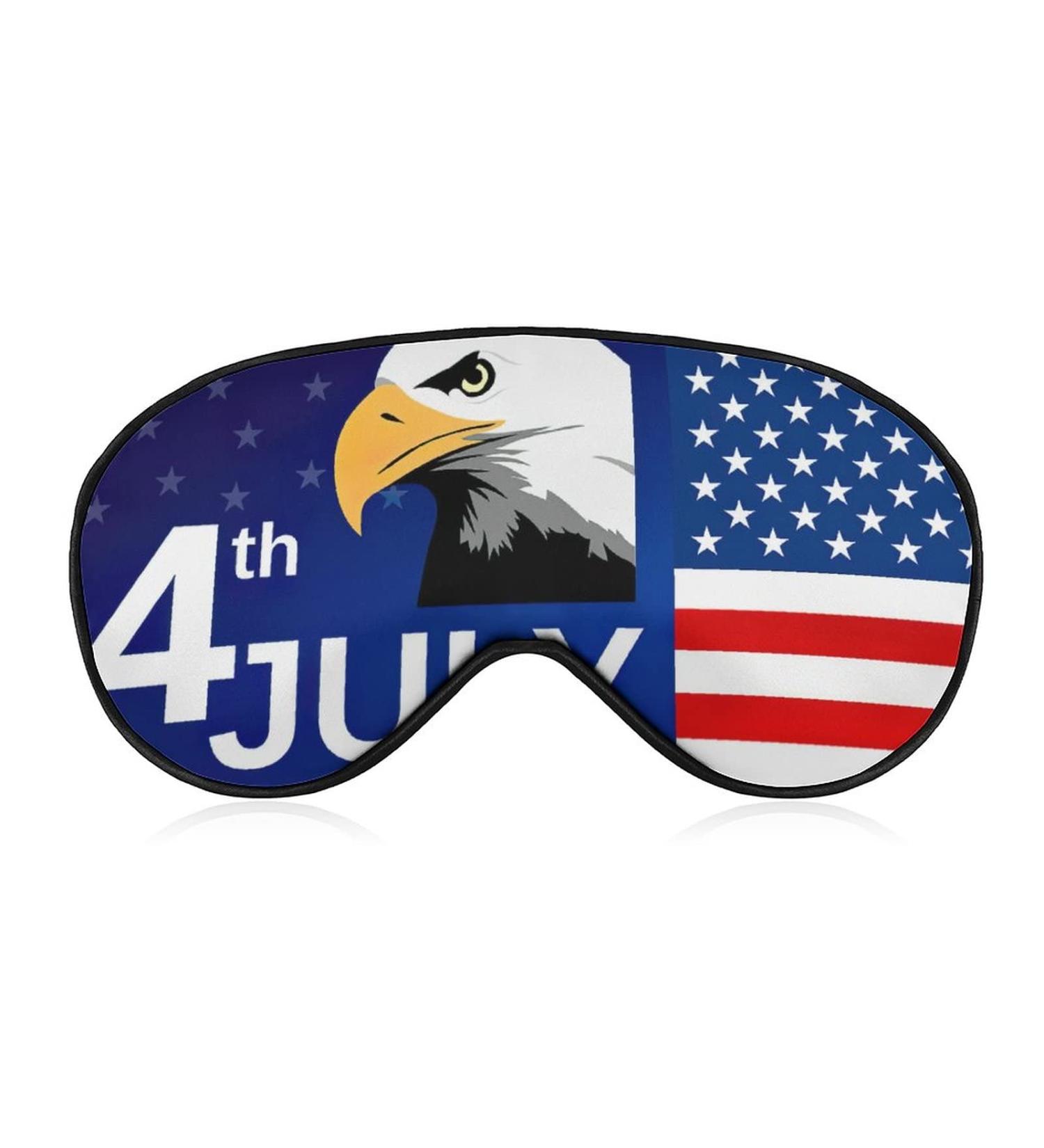 4th of July Independence Day Sleep Mask | Adjustable Strap Eye Cover for Women Men | Blackout Blindfold for Yoga Travel Nap - Buy Online on GoSupps.com