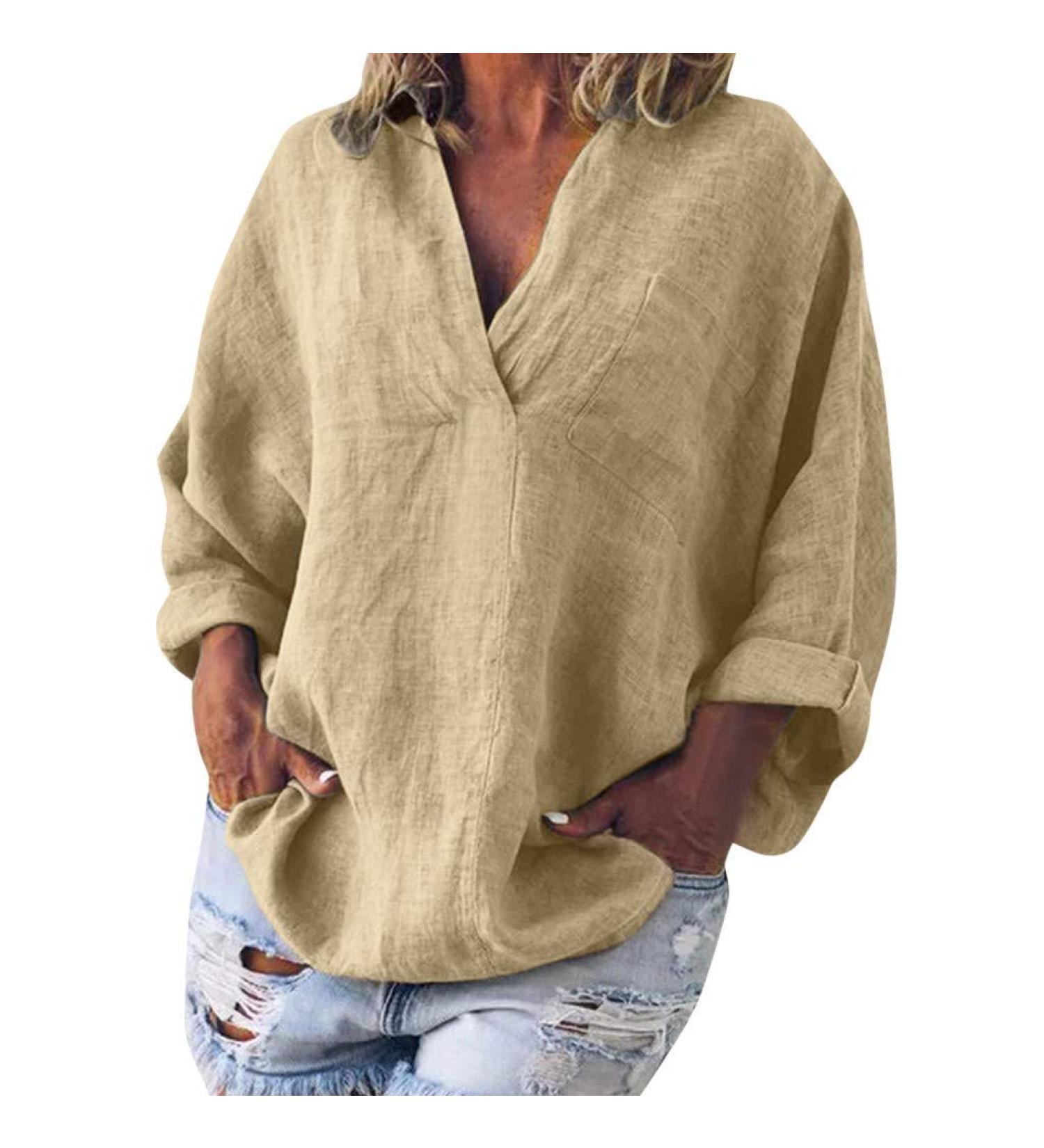 Linen Tops for Women UK Sale Casual Loose Short Sleeve T-Shirts V-Neck Retro Shirts Summer Tops Floral Print Oversized Tee Shirt Tunic Tops Business Office Blouse 3969-qppoj-1-khaki XXL - Buy Online on GoSupps.com