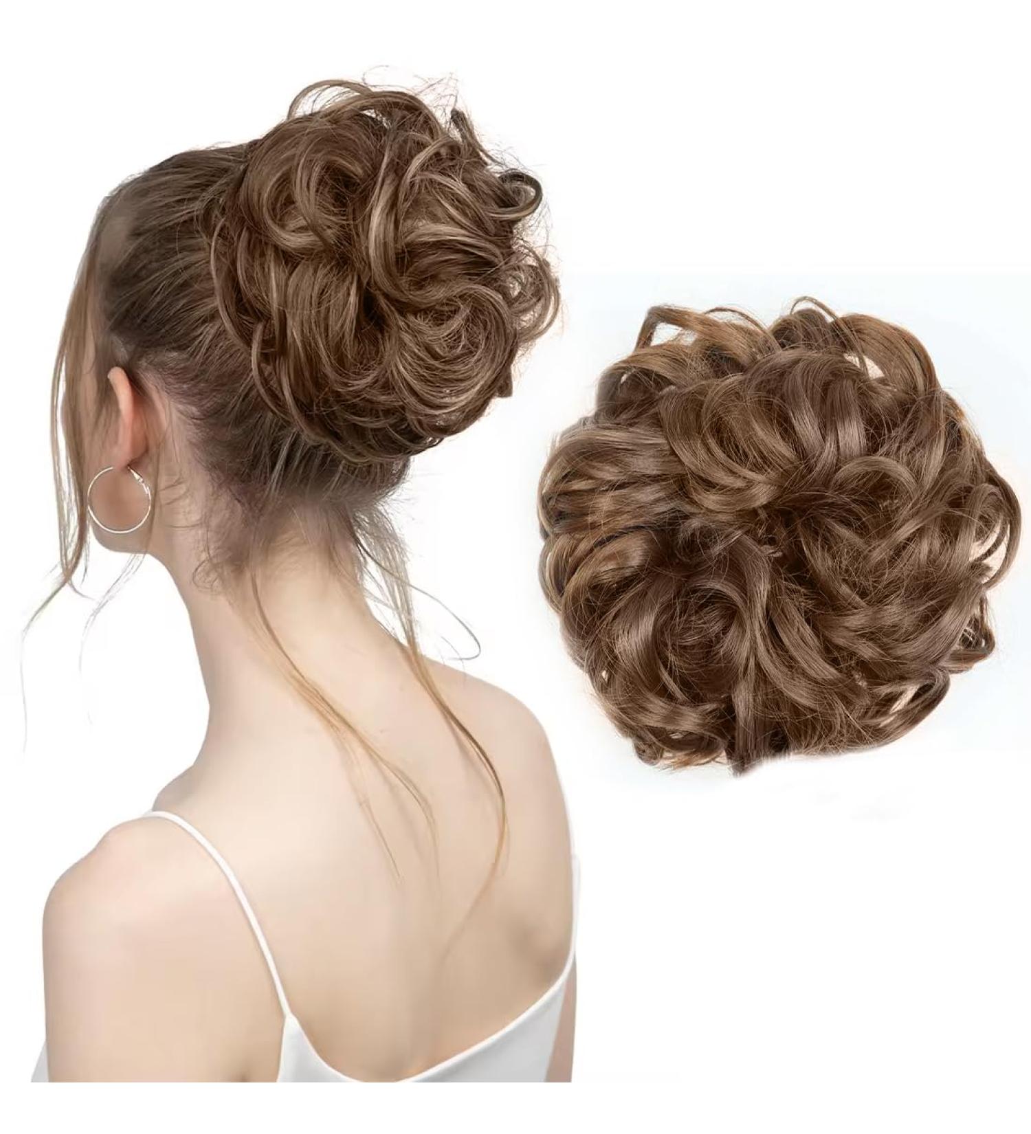 CPJJ 1 item Fluffy meatball head Hair ponytail extension Fake ponytail Hairpiece Hair Ribbon Ponytail Extensions Hair Extensions Wavy Curly Messy Hair Bun Extensions Donut Hair Chignons(B) - Buy Online on GoSupps.com
