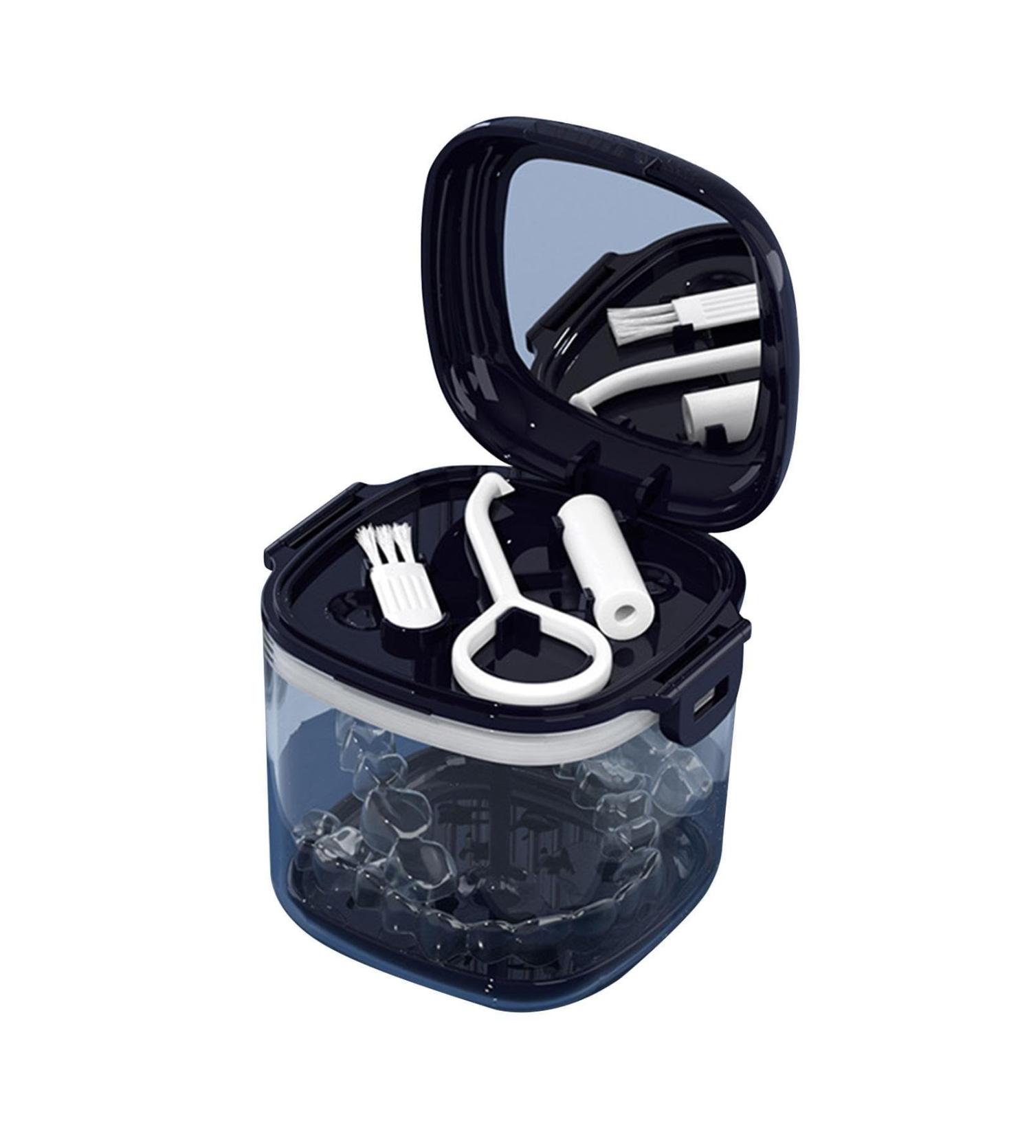 Shop Dnom Dose: Sapphire Blue Prosthesis Care Kit with Brushes & Aligner Removal Tools - Ideal for Travel & Cleaning - Buy Online on GoSupps.com