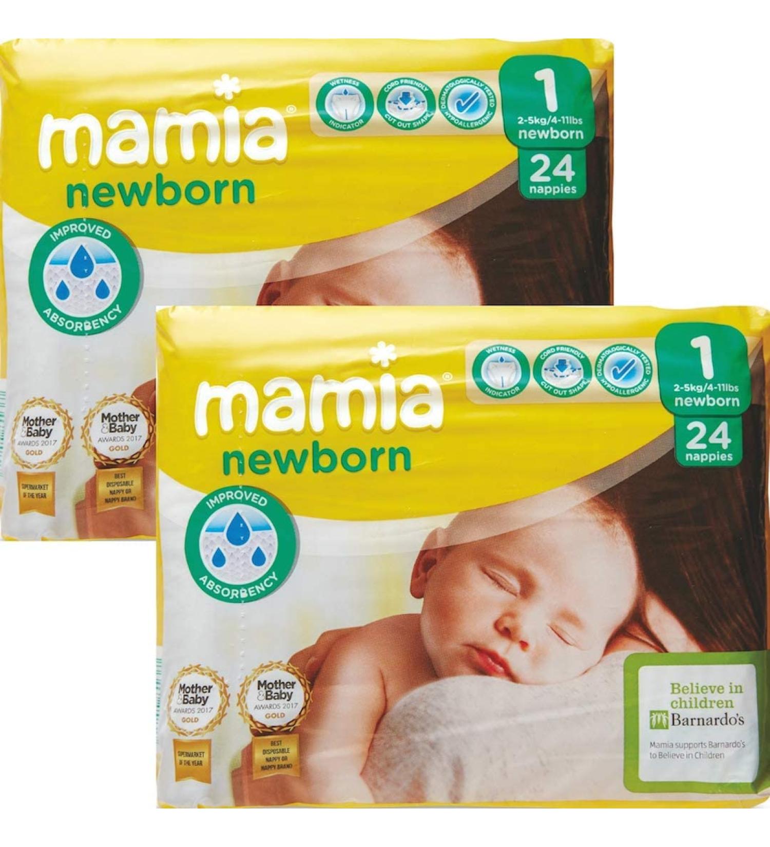 ALDI Mamia Newborn Nappies Size 1 - 48 Nappies (2 Packs of 24) - Buy Online on GoSupps.com
