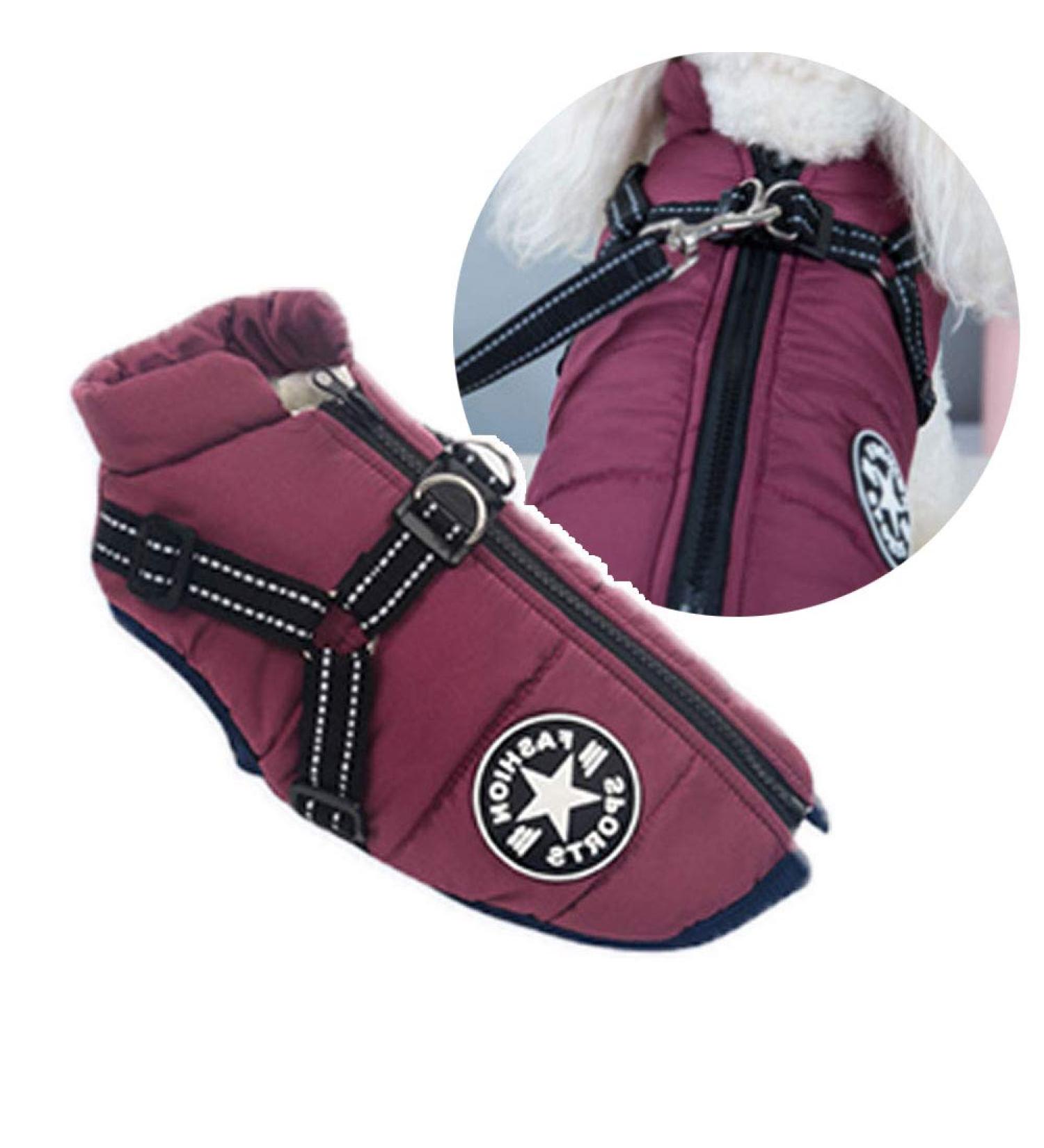 XXL Purple Dog Jacket with Dishes - Outdoor Sports Vest for Small Dogs & Cats | Warm Winter Pet Apparel - Buy Online on GoSupps.com