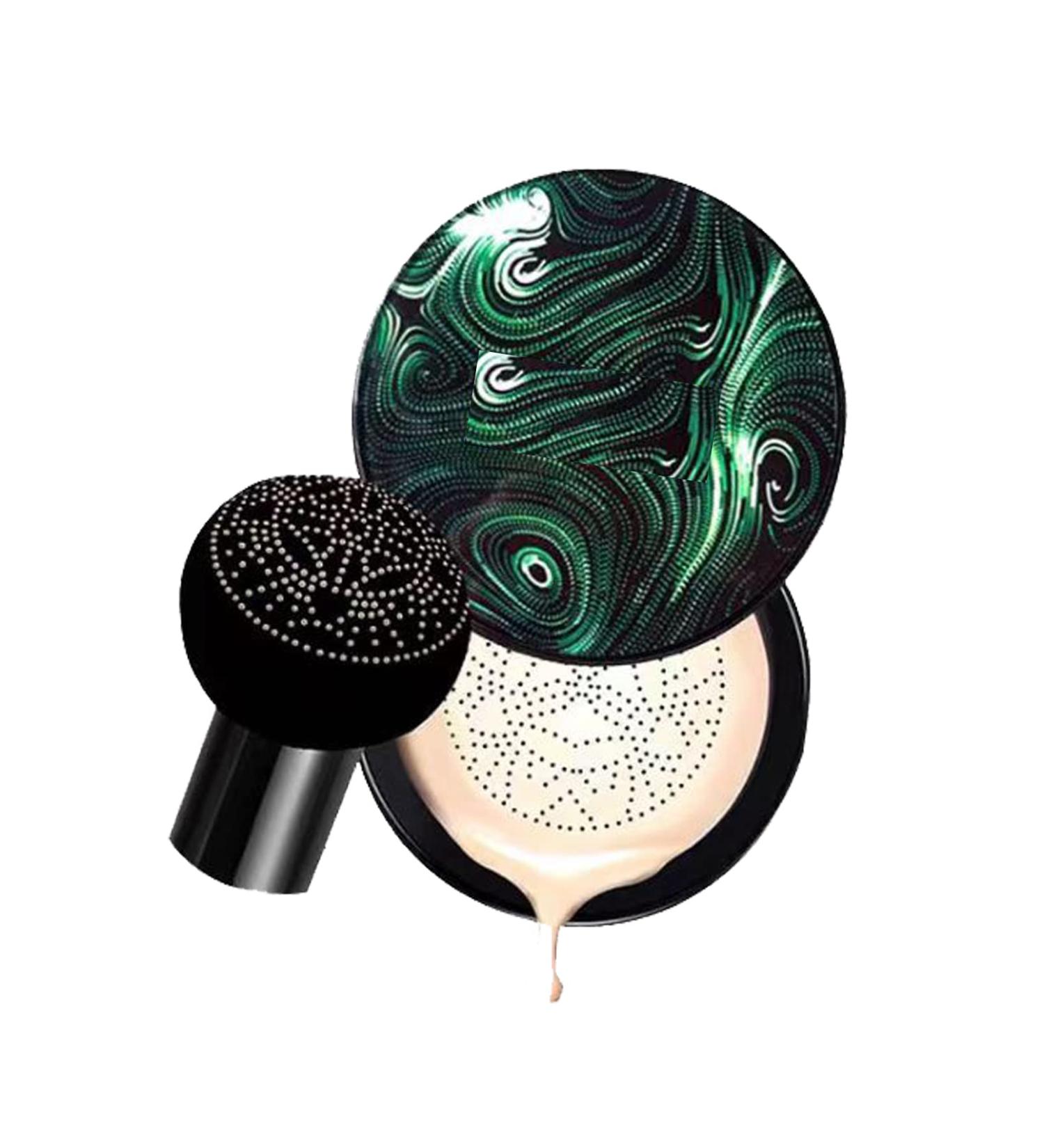 CC Cream Powder Foundation with Mushroom Head Air Cushion - Full Coverage, Hydrating & Long Lasting - Suitable for Mature Skin - Buy Online on GoSupps.com