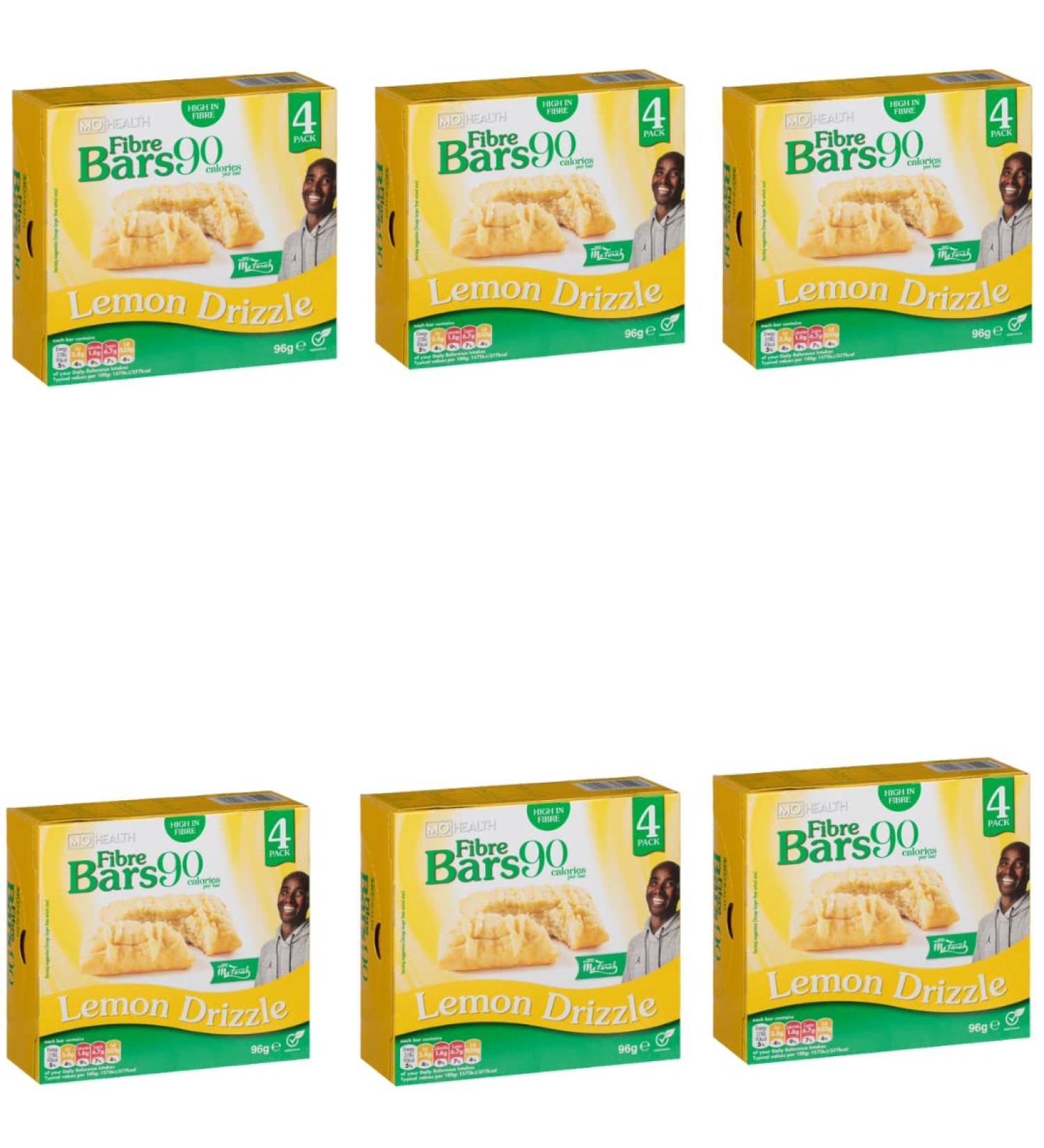 Fibre Bars - Flavour - Lemon Drizzle - 87 Calories Per - High In Fibre Snack - 6 x 4 Pack - Buy Online on GoSupps.com