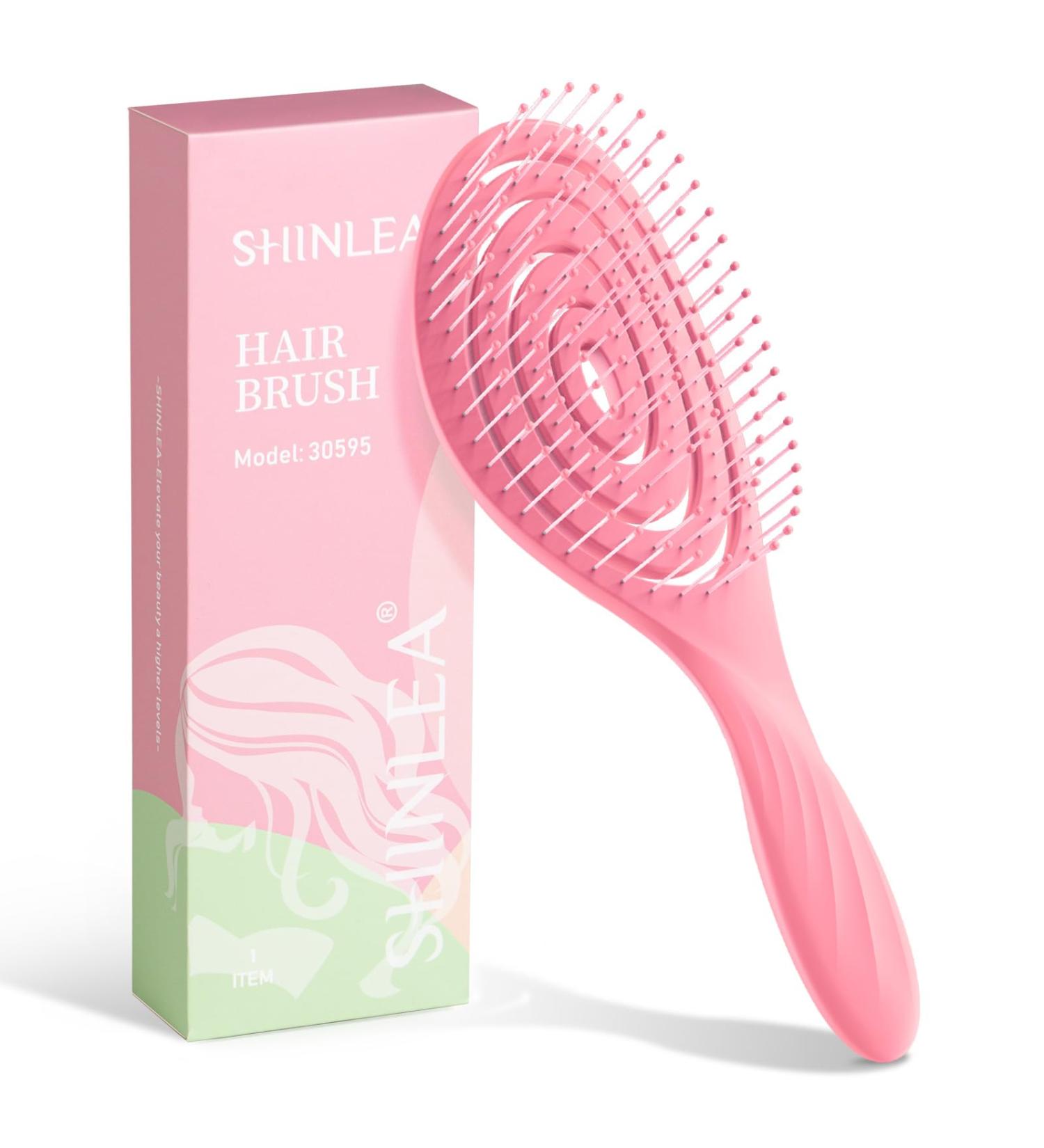 Shinlea Hairbrush - No Tangles Scalp Massage Brush for Women Men & Kids | Ideal for Curls & Long Hair (Pink) - International Shipping Available - Buy Online on GoSupps.com