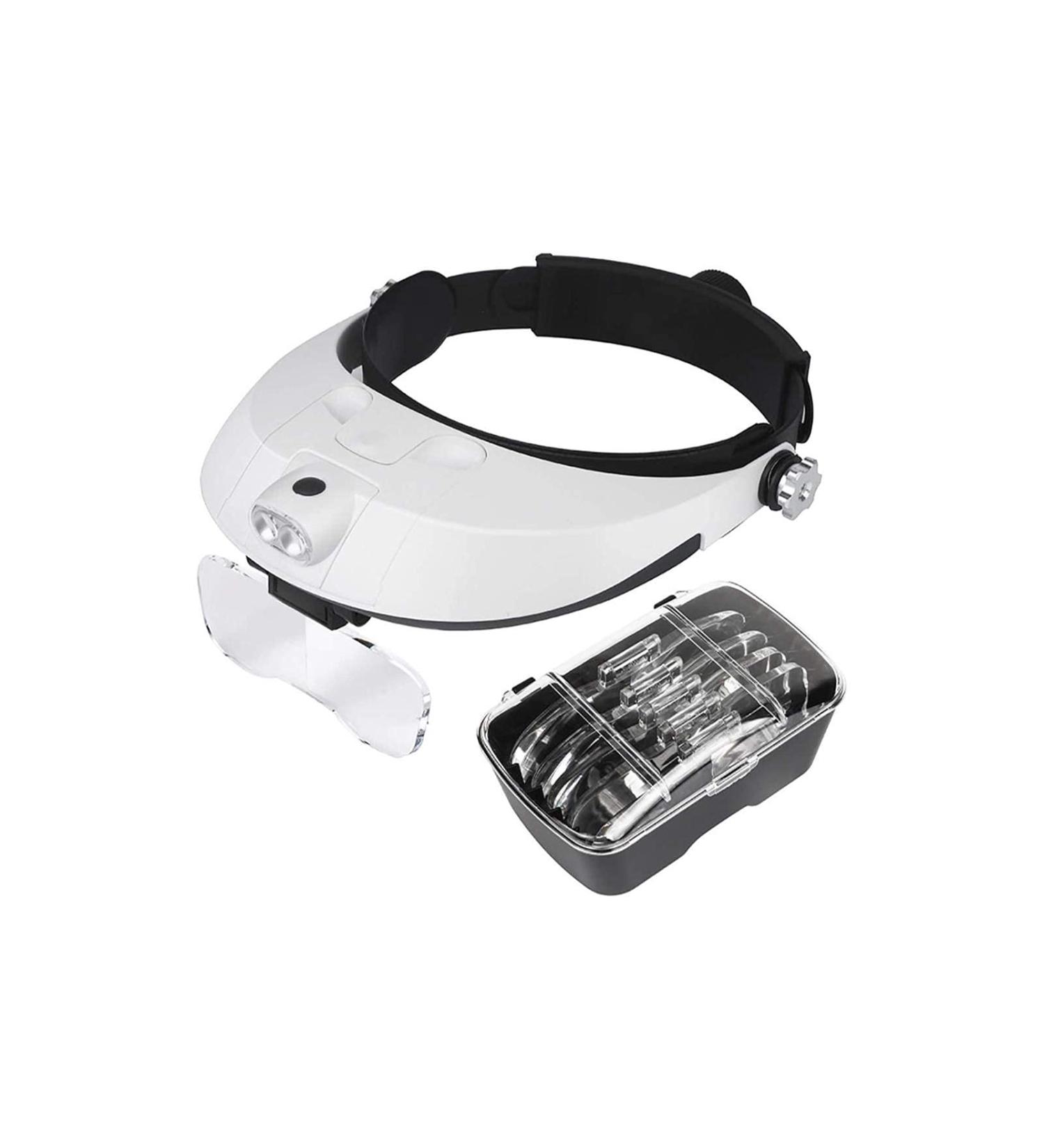 Headband Magnifier Head MountLighted Magnifying Glasses Headband Magnifier Multi-Functional Illuminated Magnifier Magnifying Glass with 1X 1.5X 2X 2.5X 3.5X 5 Lens Head Loupe Magnifier for Rep - Buy Online on GoSupps.com