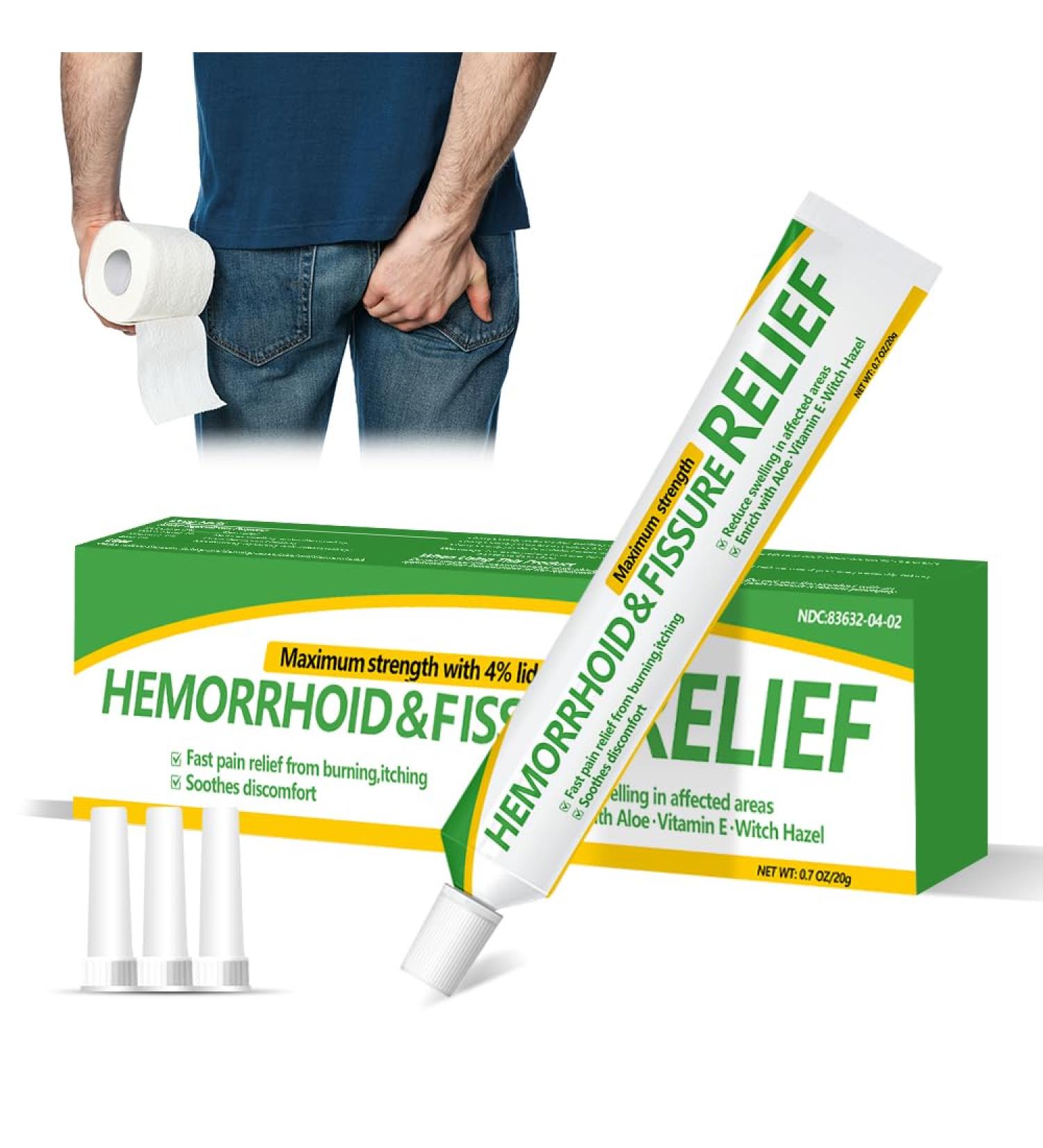 Hemorrhoid and Fissure Cream Hemorrhoidal Ointment for Fast Acting Itch Swelling and Maximum Strength Pain Relief(1 Pack 1 Count(1pack) - Buy Online on GoSupps.com