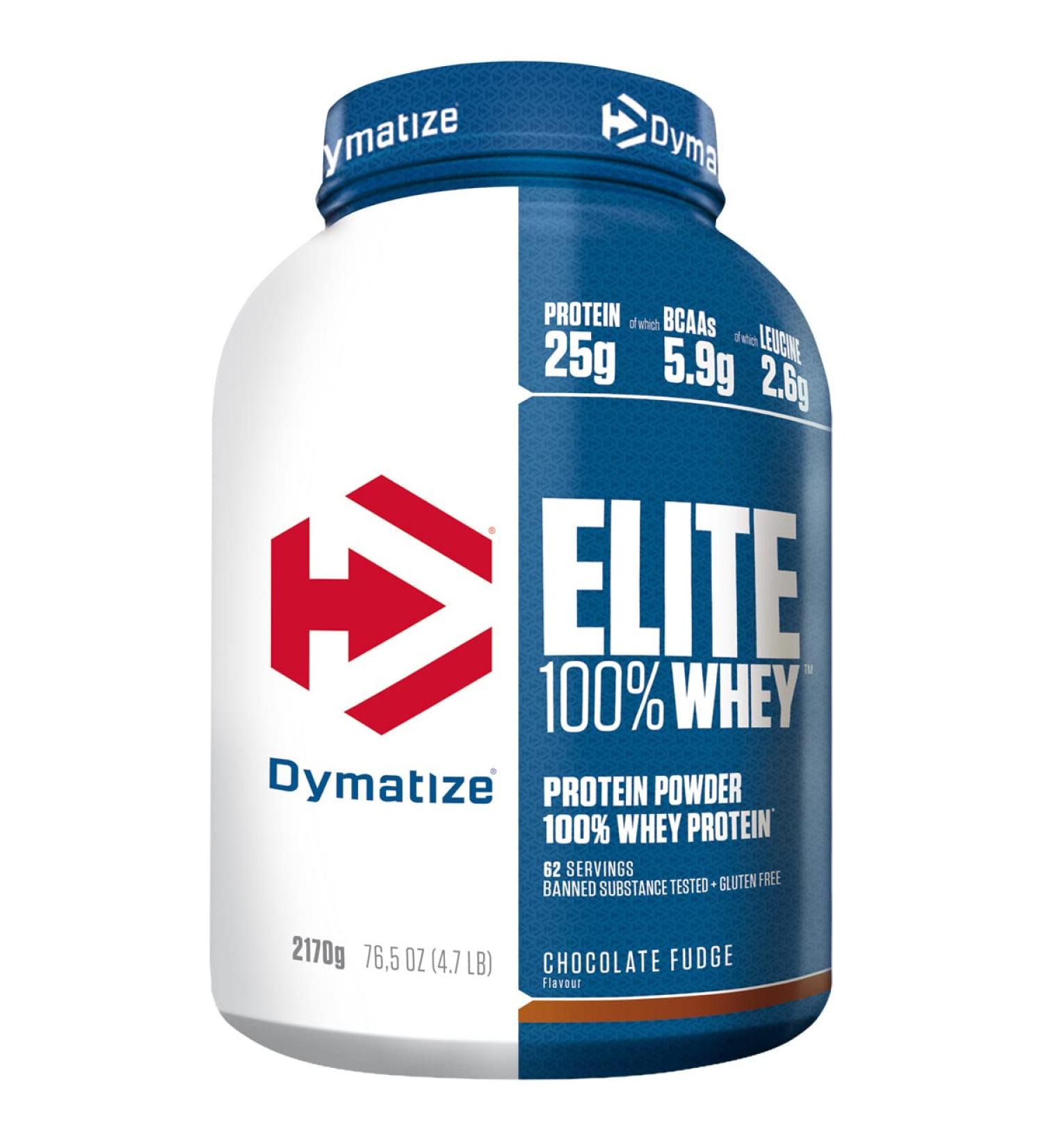 Dymatize Elite 100% Whey Chocolate Fudge 2170g - High Protein Powder with Whey Protein and BCAAs - Buy Online on GoSupps.com