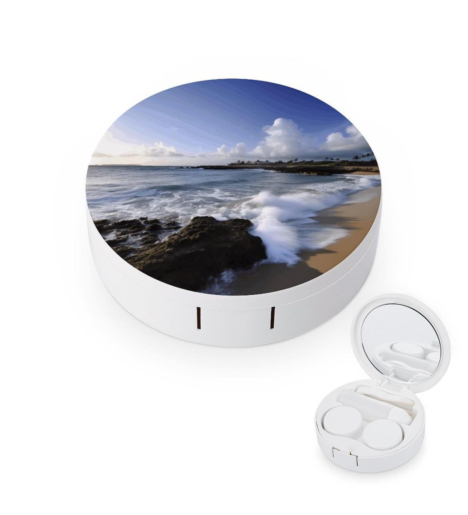 Buy Beach Print Contact Lens Case - Travel-Friendly Plastic Case | International Shipping Available - Buy Online on GoSupps.com