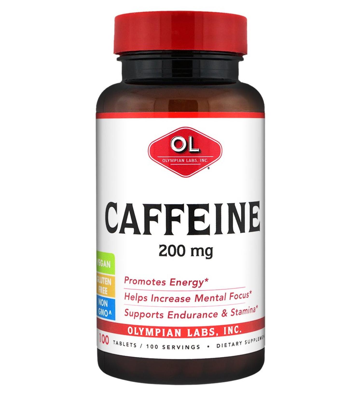 Olympian Labs Caffeine 200mg â€“ Boost Energy & Focus, 100 Tablets - Buy Online on GoSupps.com