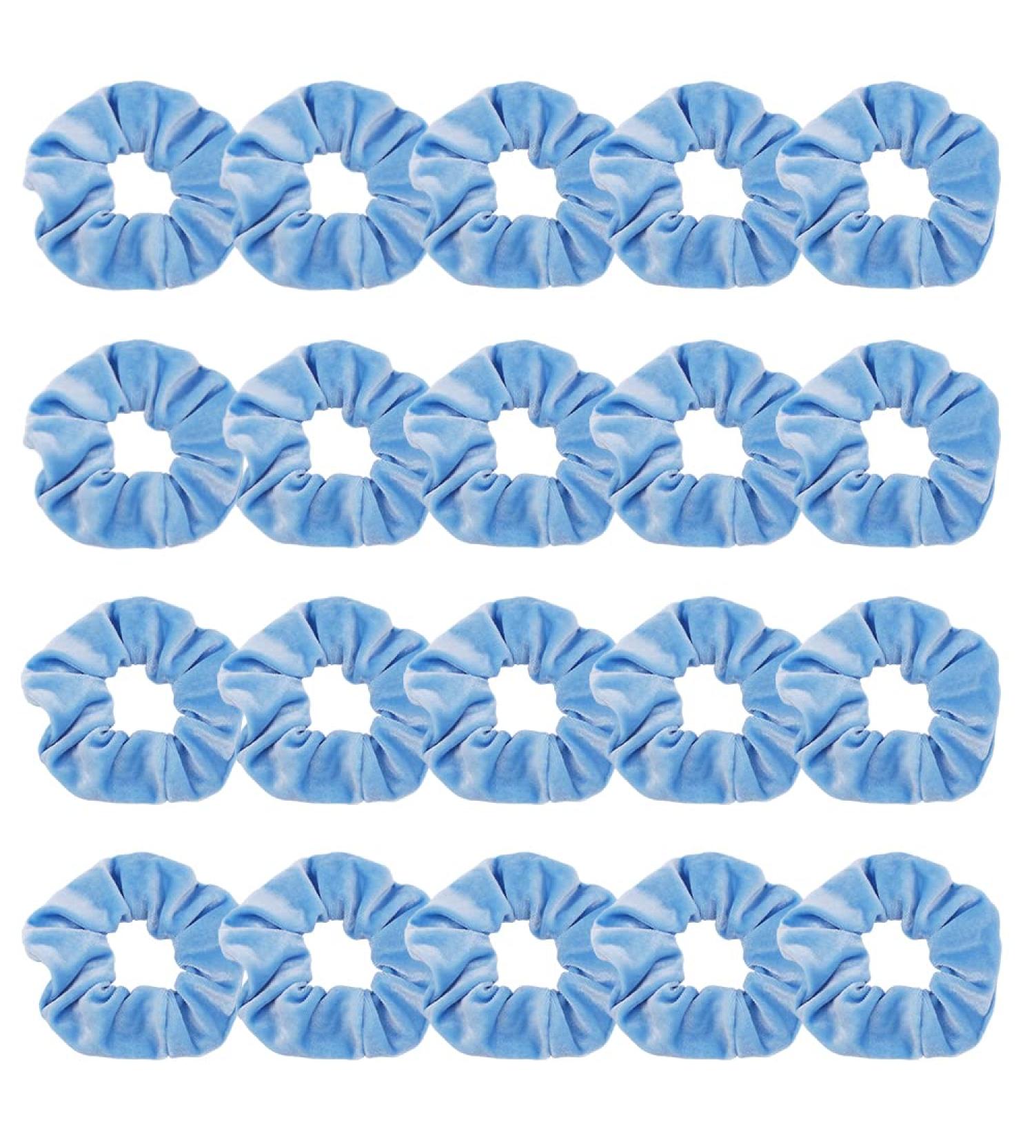 Didder Velvet Hair Ties - Sky Blue - 20 Pieces - Soft Durable & Stylish Hair Accessories for All Hair Types - Buy Online on GoSupps.com