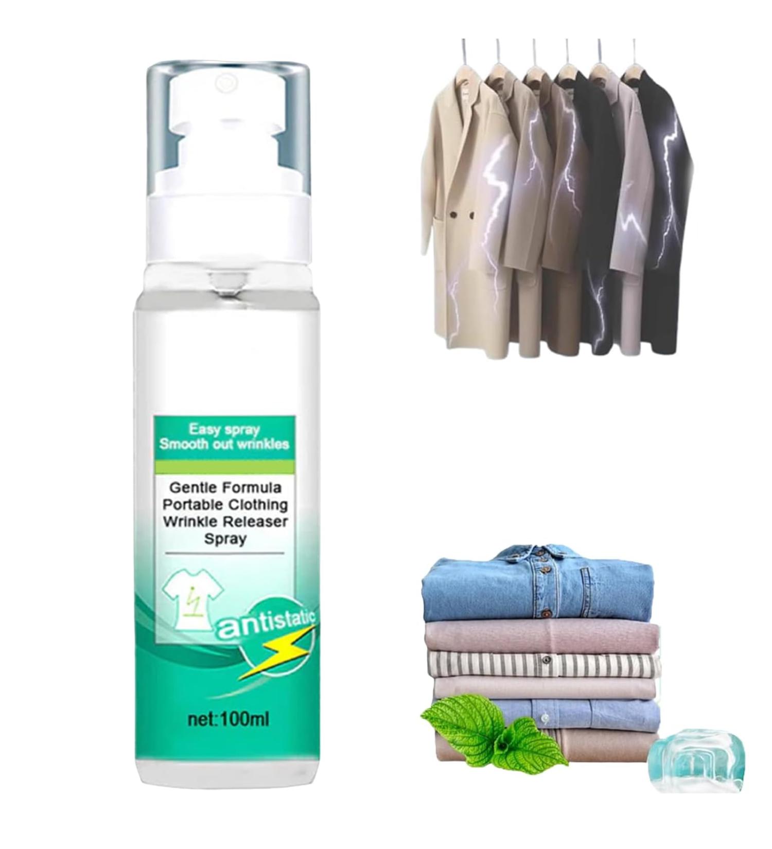 Gentle Formula Portable Clothing Wrinkle Releaser Spray Anti Static Spray for Clothes Anti-Static & Deodorizing Clothes Refresher Spray Travel Size (1Pcs) - Buy Online on GoSupps.com