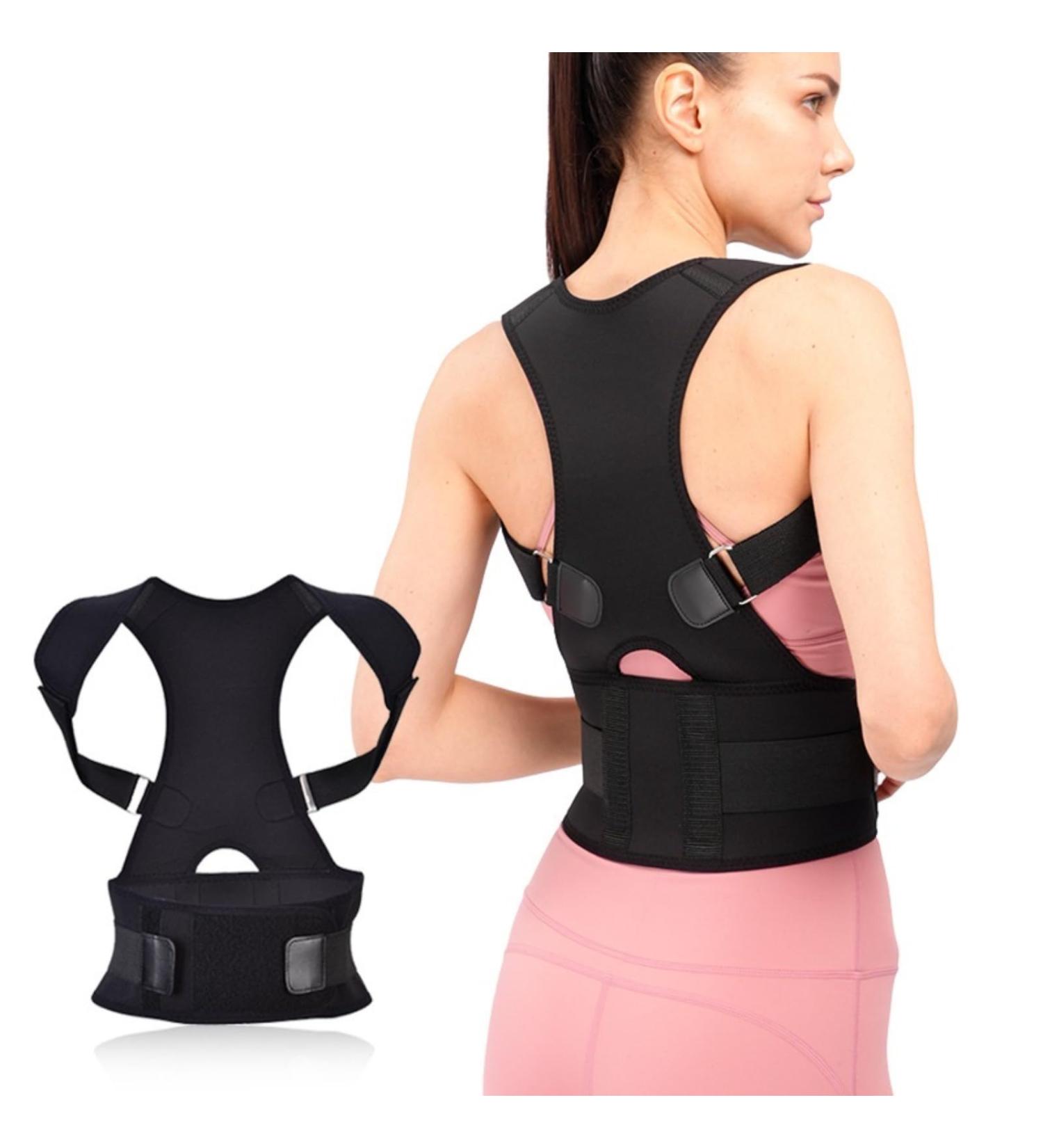 Posture Correction Back Support for Men & Women - Adjustable Lumbar Spine Straightener | Wangjinjie Black Back Corrector - Buy Online on GoSupps.com