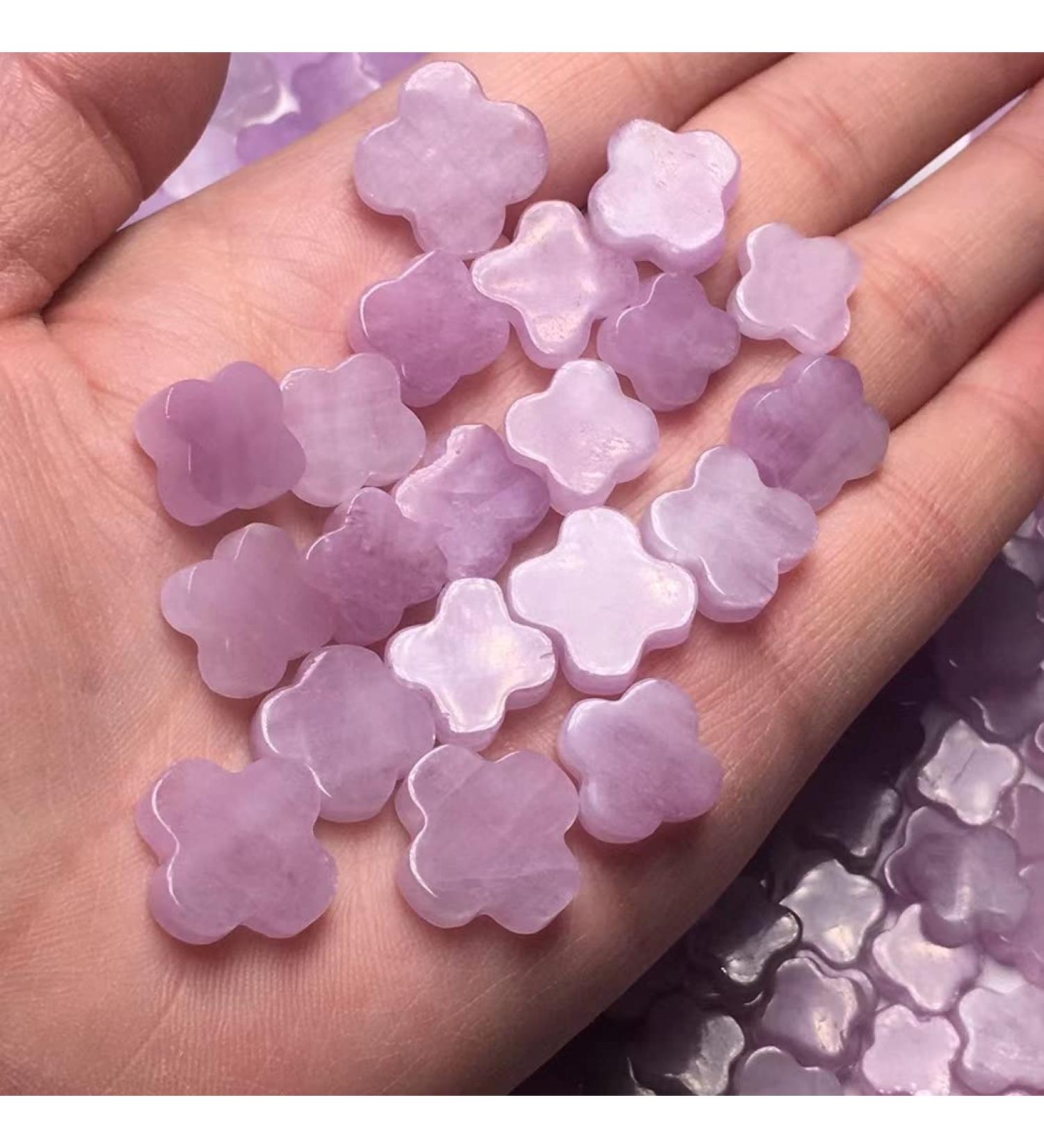 Natural Crystal Rough Natural Stone Natural Kunzite Crystal Stone Purple Carved Crystal Heart Moon Star Gem Fashion Carved Gifts (Color : Clover Size : 1pcs) 1pcs Clover - Buy Online on GoSupps.com