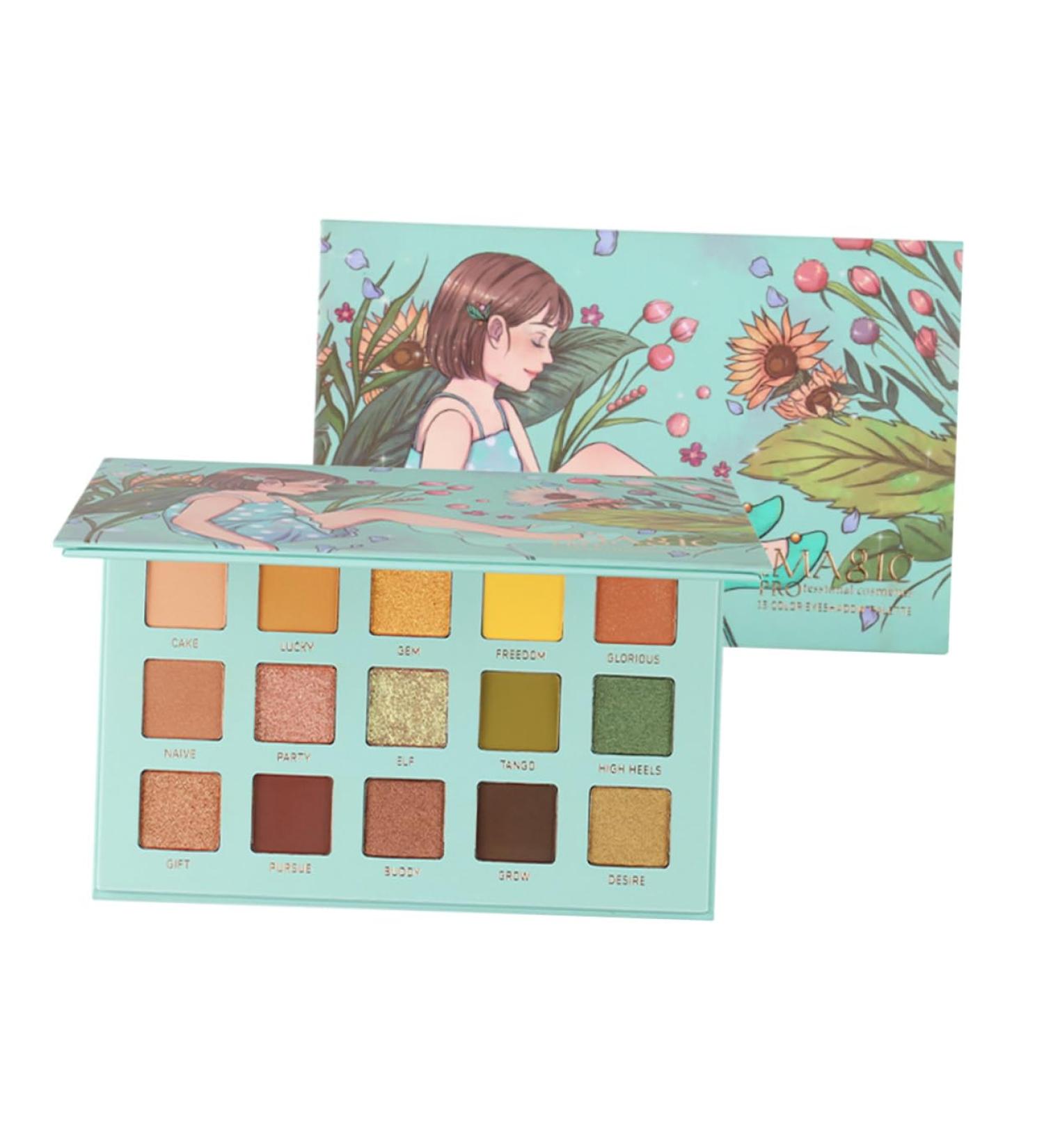 Beavorty Glitter Eyeshadow Eyeshadow Palette 1PC 15 shimmer eyeshadow glitter eye shadow highly pigmented eyeshadow bright cream eyeshadow matte 15.2*9.8cm Green - Buy Online on GoSupps.com