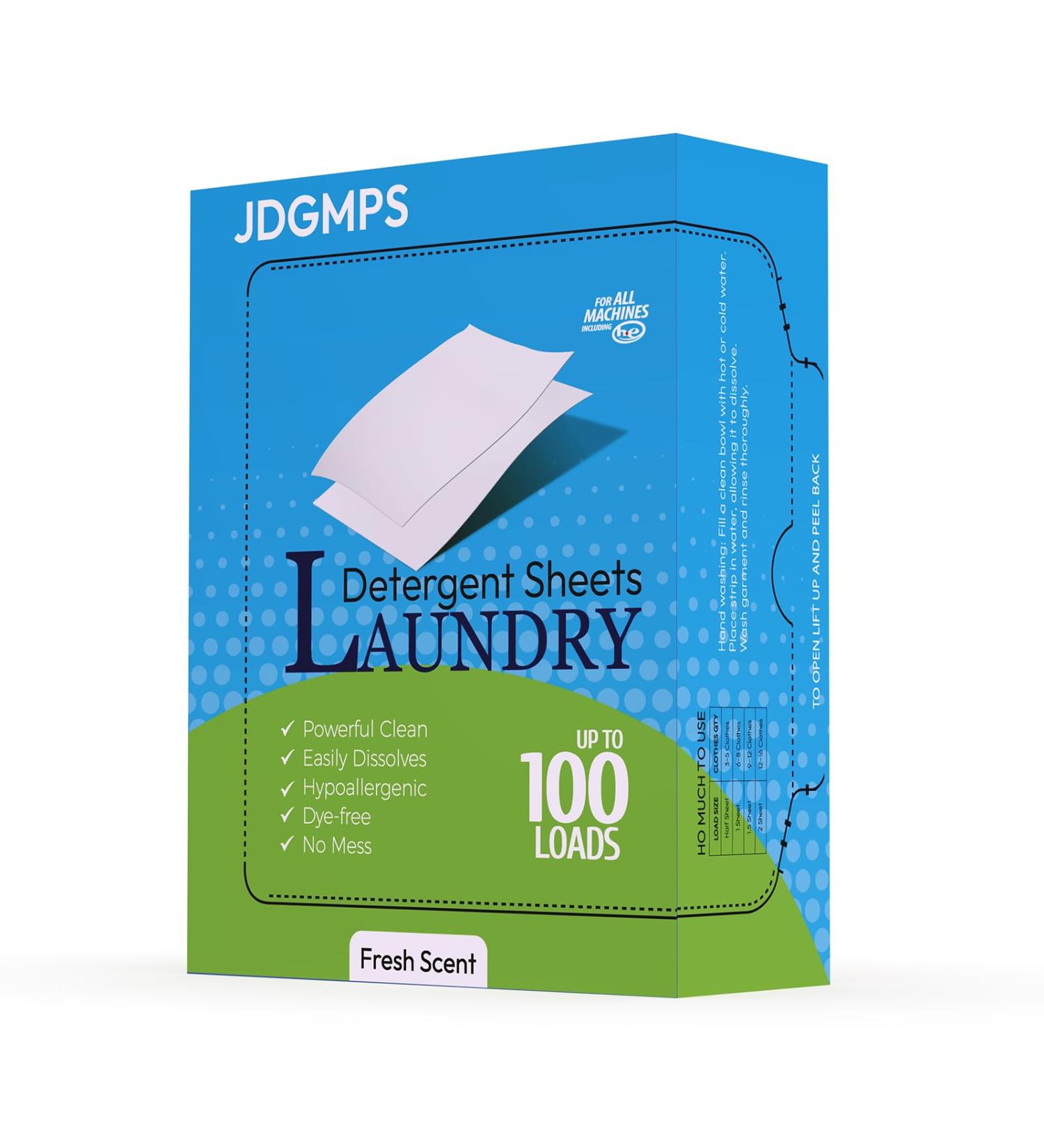 Travel Laundry Detergent Sheets | Plant-Based Eco Soap for Handwashing & Machine | High-Efficiency Free & Clear Fresh Scent | 50 Count (100 Loads - Buy Online on GoSupps.com