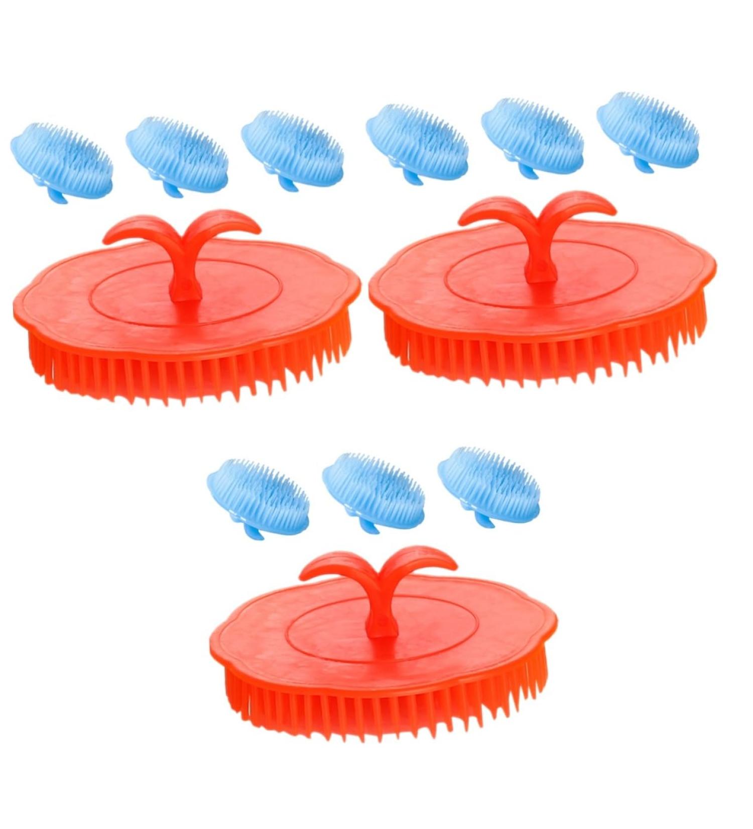Magiclulu 12 STK Silicone Massage Shampoo Brush - Stress Relief Scalp Scrubber for Hair Care (Random Colors Set of 3) - Buy Online on GoSupps.com