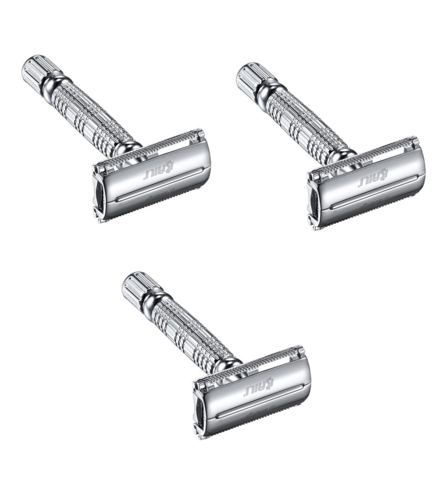 Minkissy Manual Double Edge Safety Razor for Men - Classic Metal Handle Perfect for Beard Shaping & Grooming - Buy Online on GoSupps.com