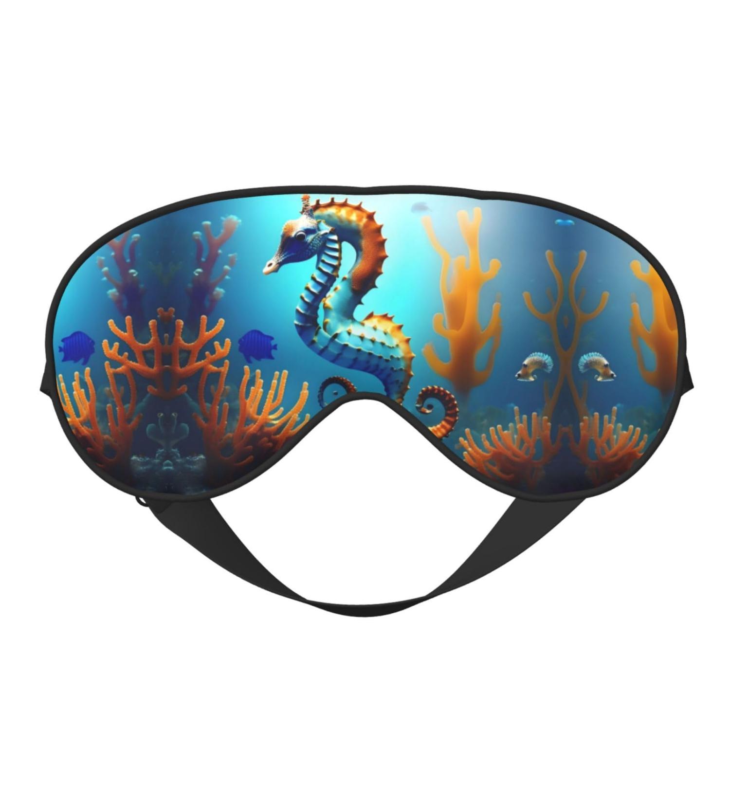 FoRes Sleep Masks - Silky Coral Seahorse Eye Cover & Soft Satin Blindfold for Travel & Naps - Perfect for Women & Men - Buy Online on GoSupps.com