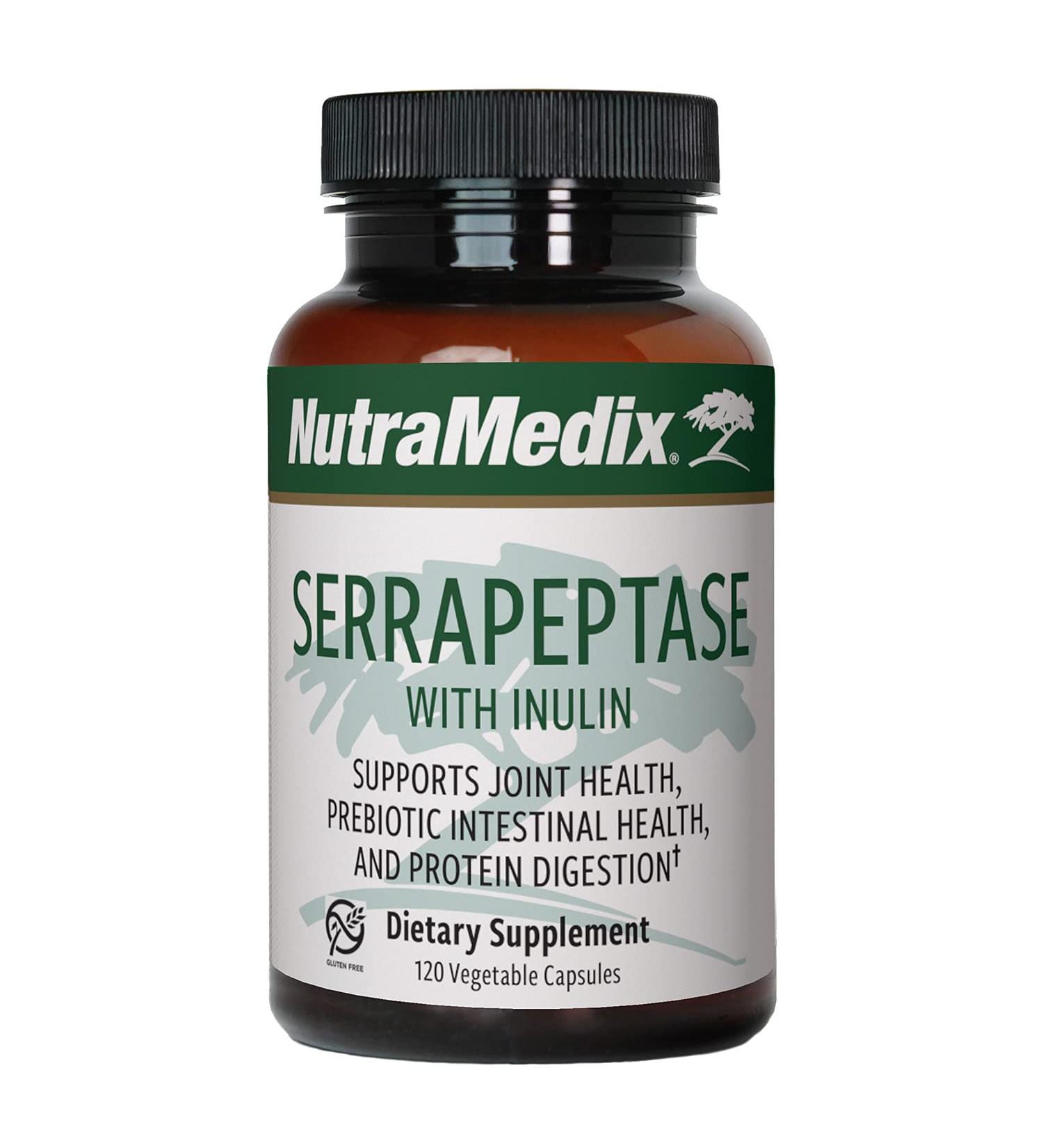 NutraMedix Serrapeptase with Inulin - 120 Vegetable Capsules for Natural Relief - Buy Online on GoSupps.com