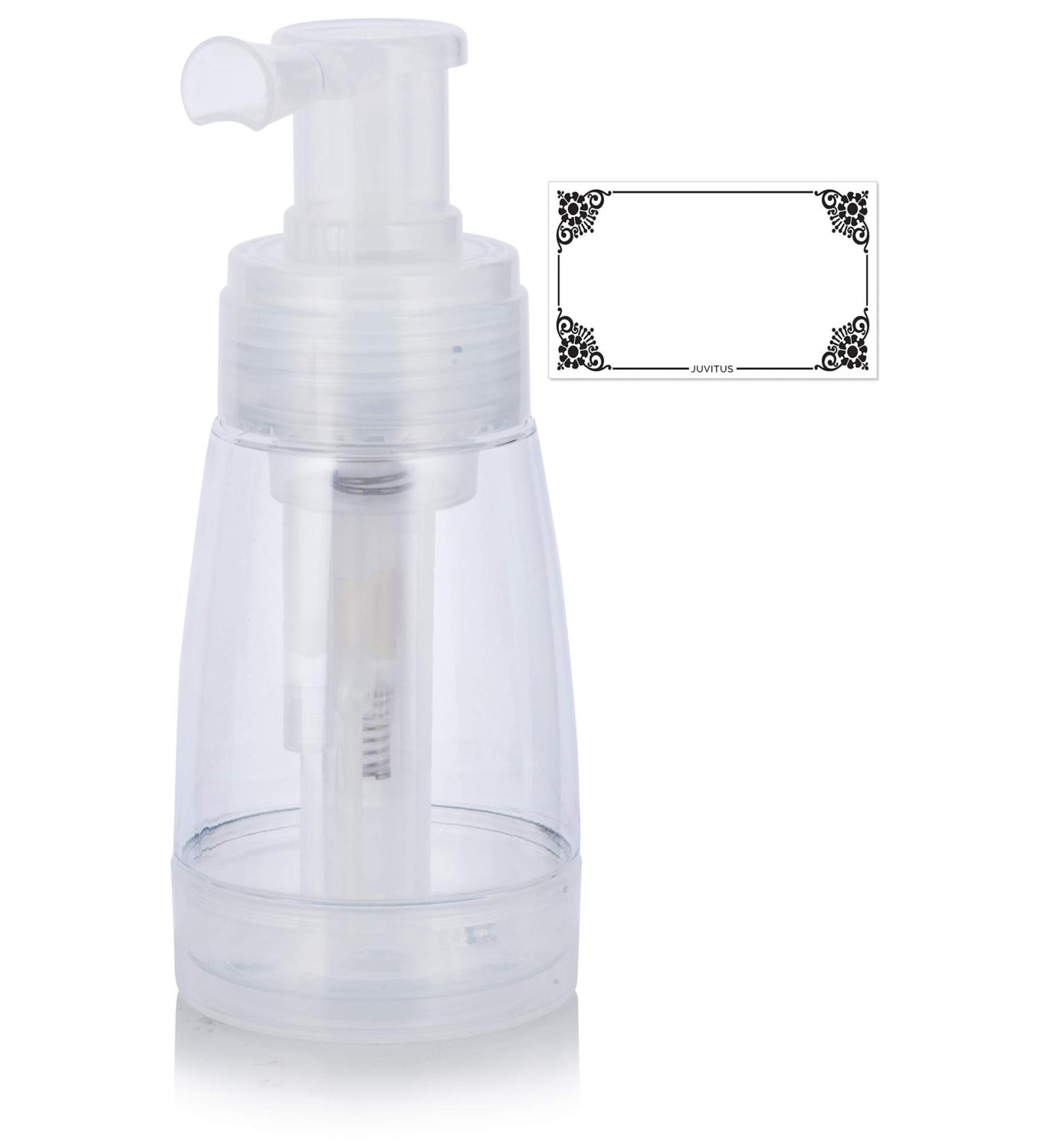 Clear Powder Spray PET Bottle with Locking Nozzle 6 oz / 180 ml + Label - Buy Online on GoSupps.com