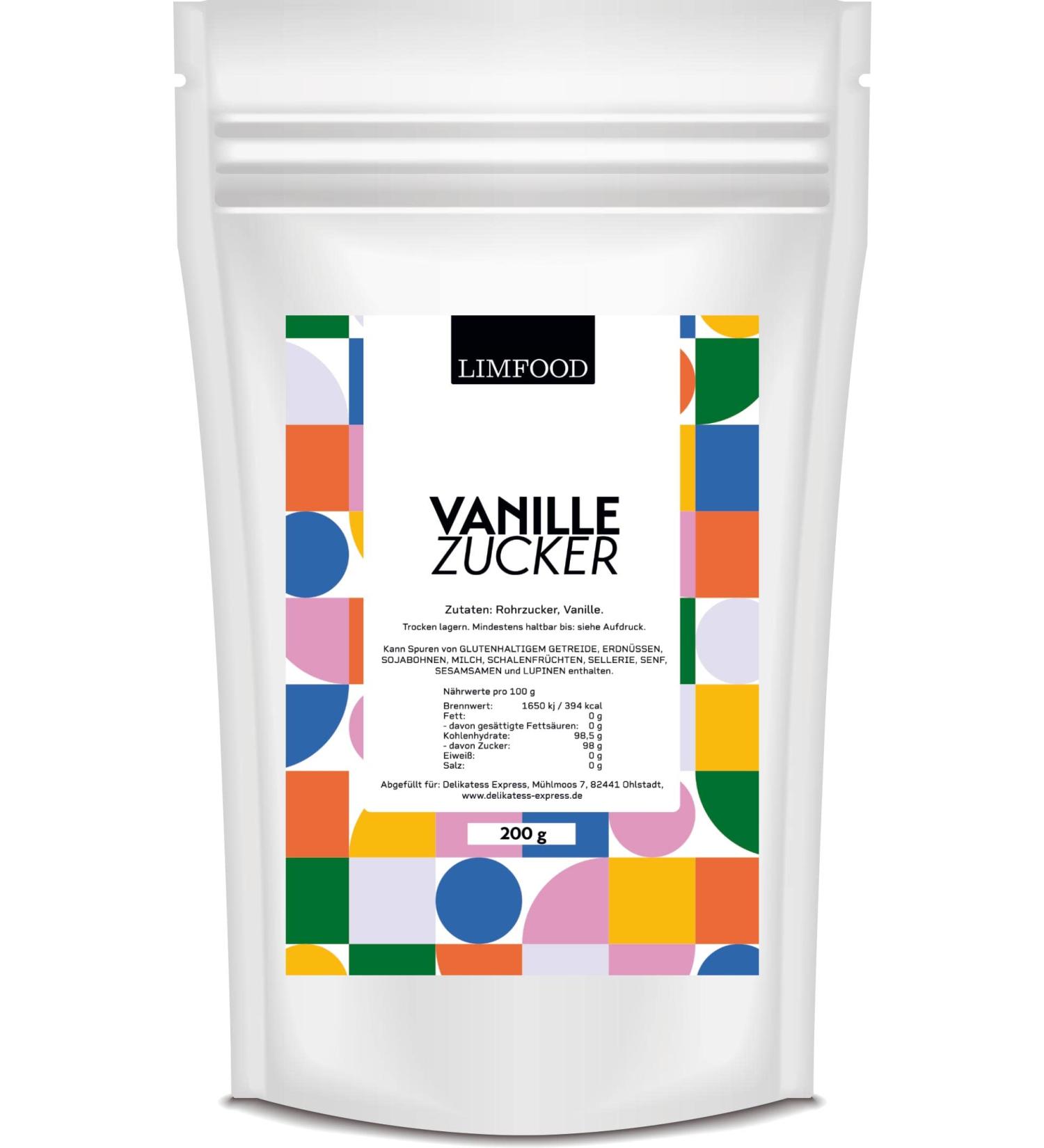 Buy Limfood 200g Vanilla Sugar - Pure Vanilla Aroma for Baking & Cooking Additive-Free Flavor for Cakes Desserts & More - Buy Online on GoSupps.com