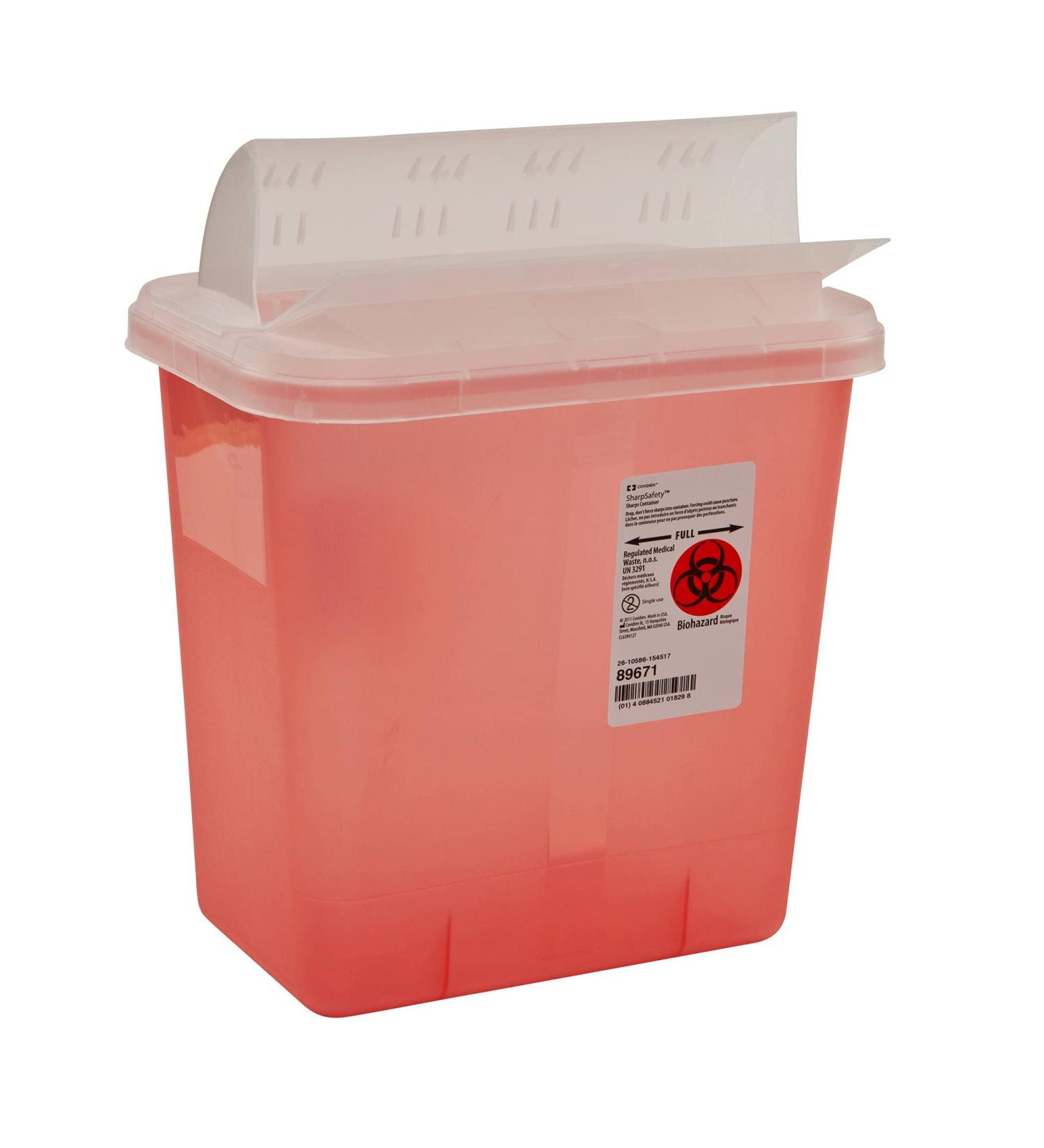 2 Gallon Horizontal Sharp Container  Red