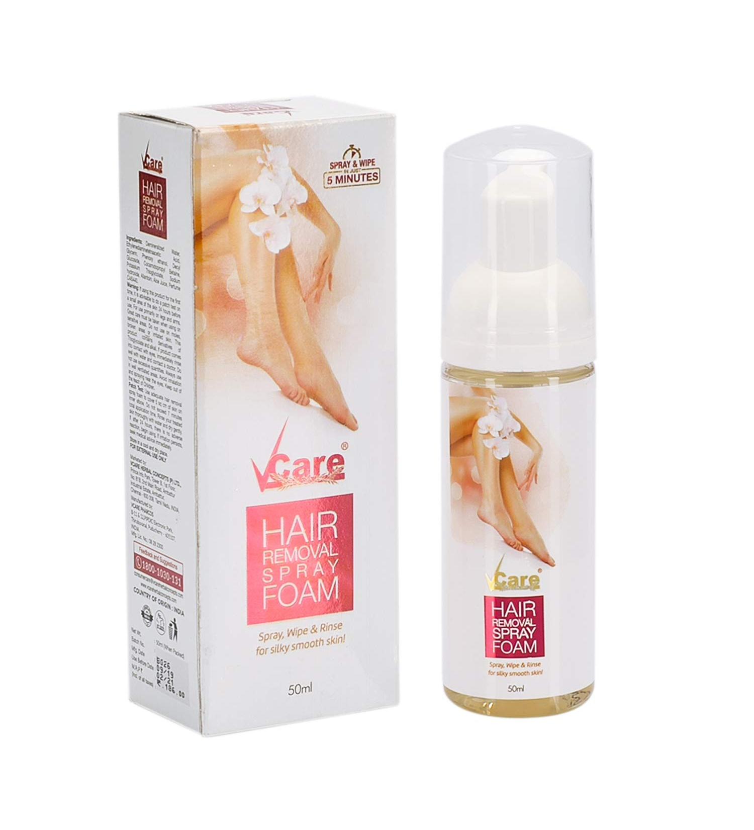 5-Minute Hair Removal Cream for Bikini Line & Underarms - Effective Spray Foam (50ml) | Fast Shipping Worldwide - Buy Online on GoSupps.com