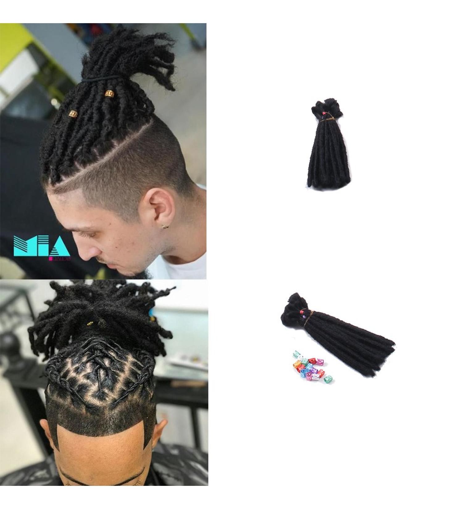 Dsoar 6 inch Handmade Dreadlocks Extensions - Men's Reggae Hip-Hop Fashion - 20 Strands/Pack - Buy Online on GoSupps.com