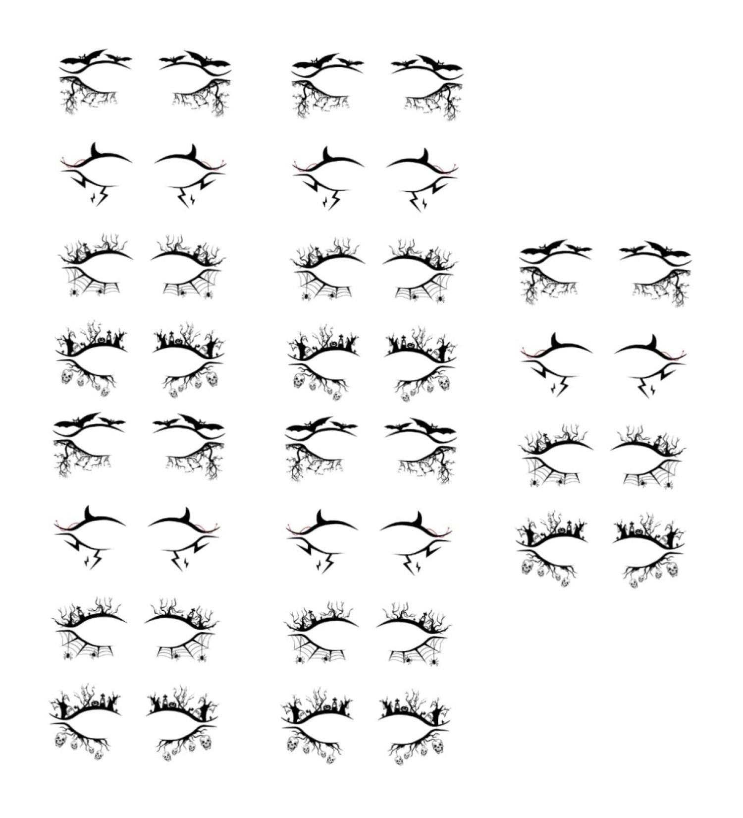 FOMIYES 20 Pairs Halloween Eyeliner Stickers Decor Eyeliner Decals Self-adhesive Eyeliner Stickers Prom Miss 1 count (Pack of 1) Blackx5pcs - Buy Online on GoSupps.com