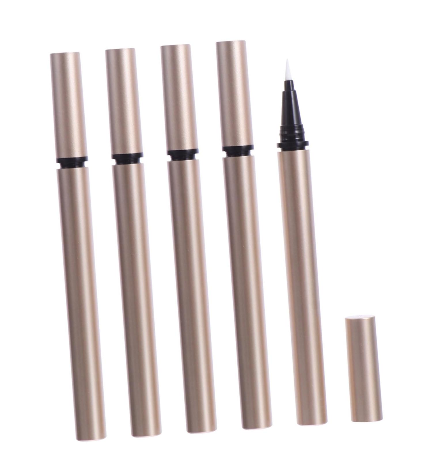 VINTORKY 5pcs Eyeliner Empty Pipe Bottle Refillable Eyeliner Pen Dropper Empty Cuticle Oil Pen Golden Plastic - Buy Online on GoSupps.com