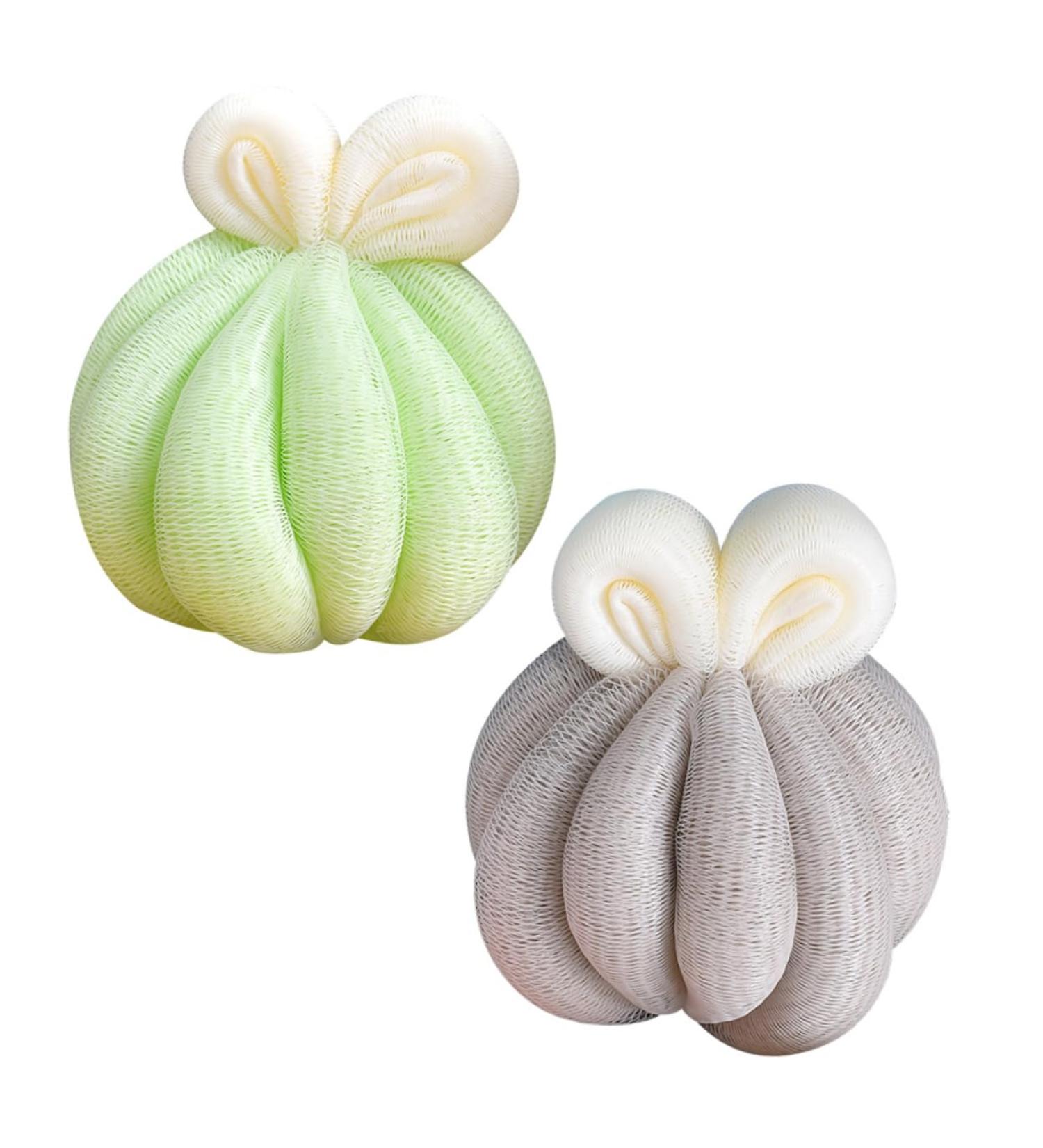 2pcs Exfoliating Bath Sponge Set - Loofah Shower Balls for Women | Mesh Bath Sponges & Cleaning Tools - Buy Online on GoSupps.com