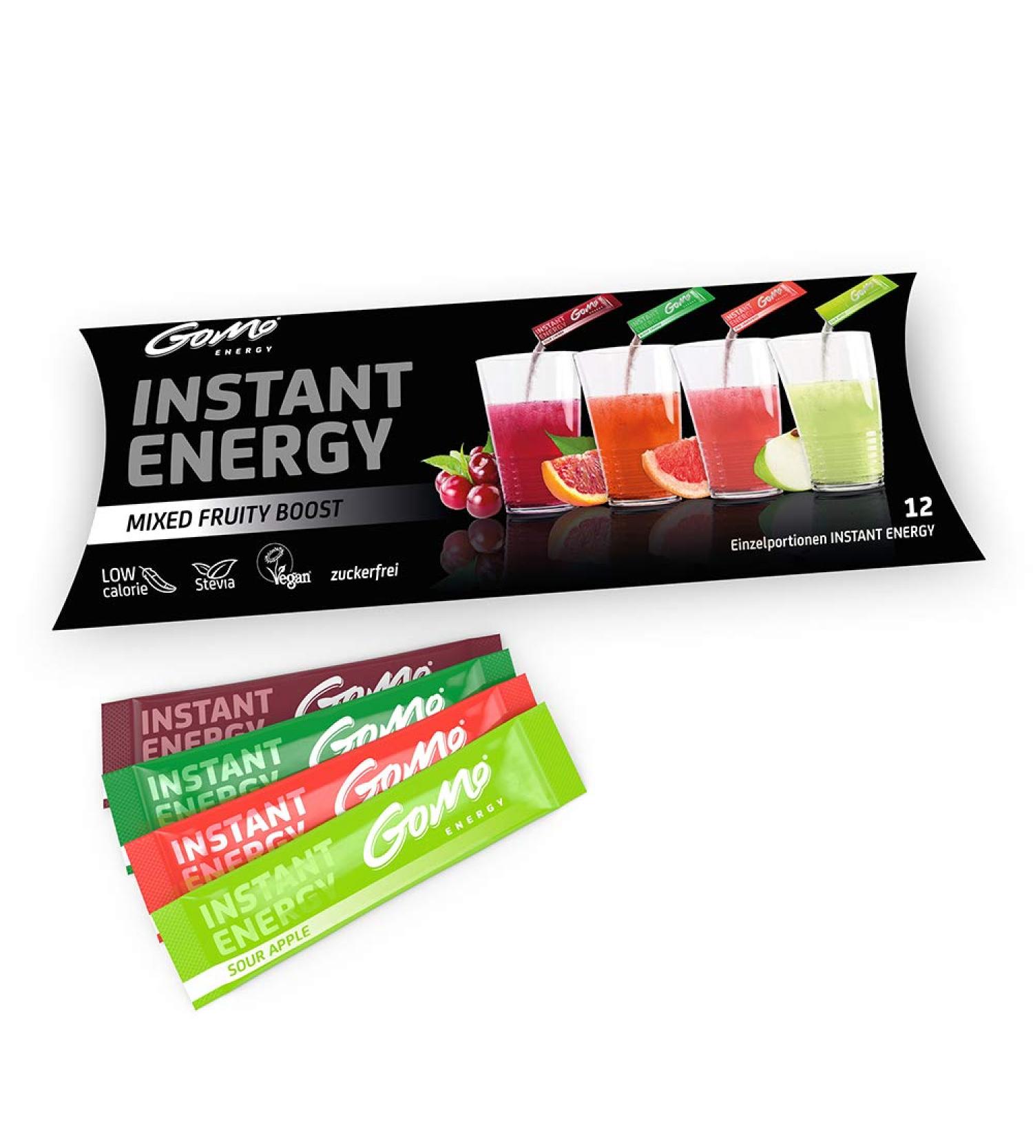 Inodrink AG GoMo ENERGY Variety Mix of 100 natural vitality drinks Sugarfree performance enhancer for body and mind Increase in energy alertness focus and concentration levels MIXED FRUITY BOOST 4x3 portions - Buy Online on GoSupps.com