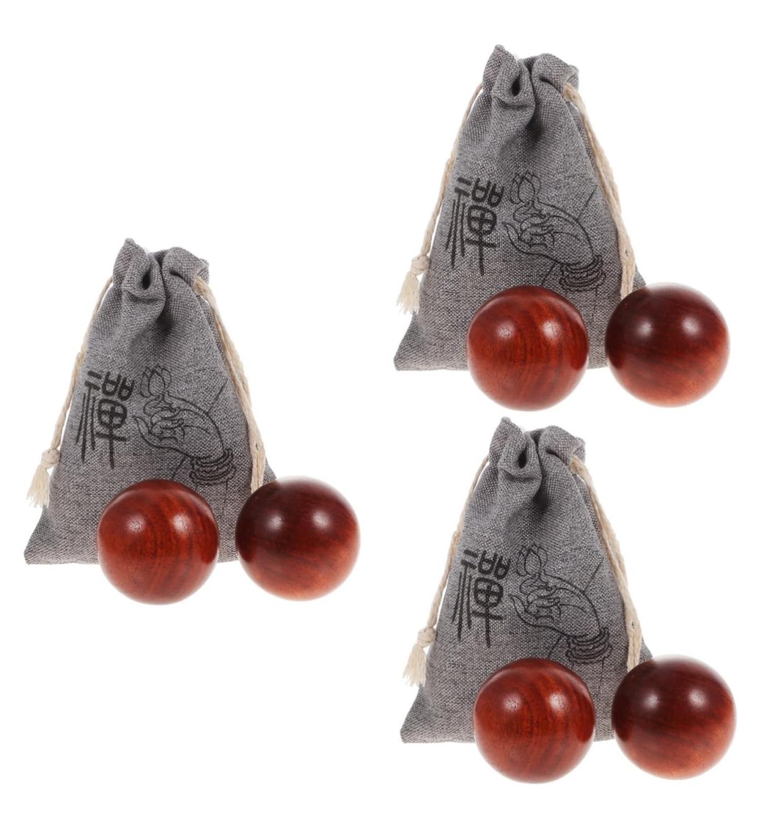 Gleavi 3 Sets Handball Smooth Wooden Balls for Exercise & Massage | Hand Exercise & Health Training Tools - Buy Online on GoSupps.com