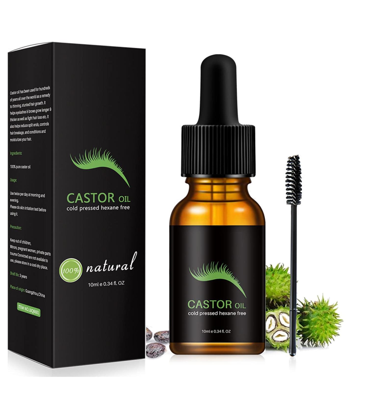 Castor Oil Eyelash & Hair Growth Serum for Thicker, Longer Lashes - Promotes Eyelash & Eyebrow Growth - Stronger & Healthier - Makeup - Buy Online on GoSupps.com