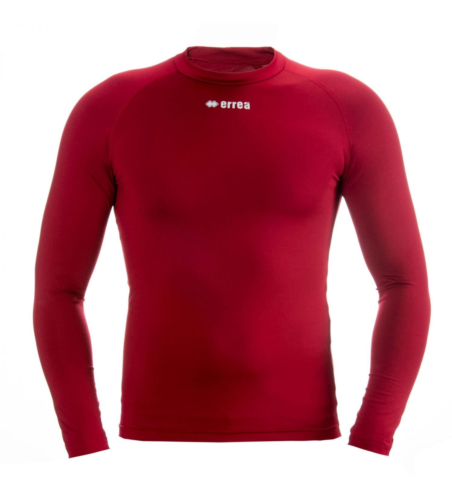 Ermes jr functional shirt (long-sleeved) from erre Children young girl sport undercover (long) made of polyester Basic slim-fit shirt (elastic) for team sport Baselayer compression shirt (endotherm) low compression (color bordeauxrot size XXS/XS)